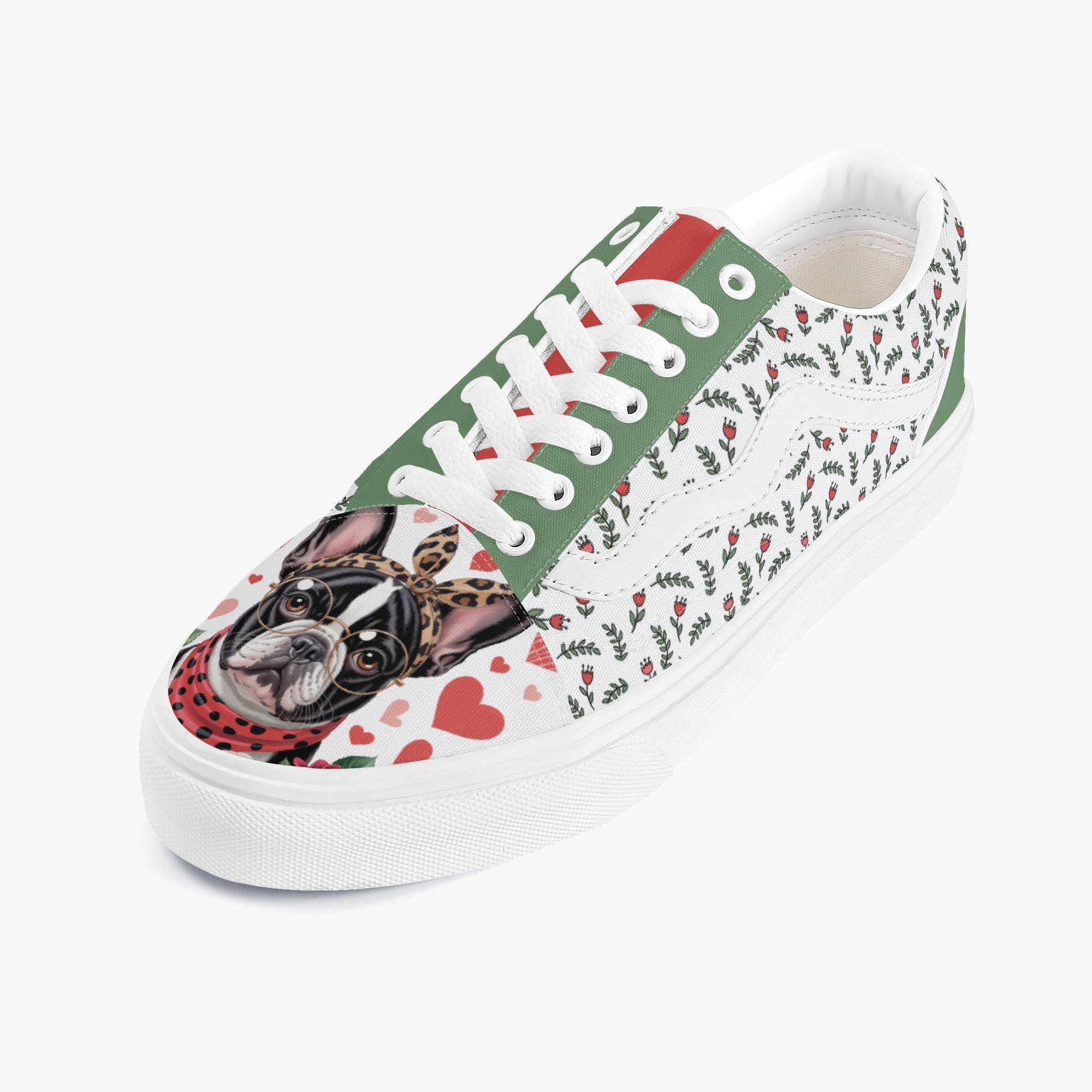 French Bulldog Trendy Canvas Sneakers for Everyday Wear-fadou