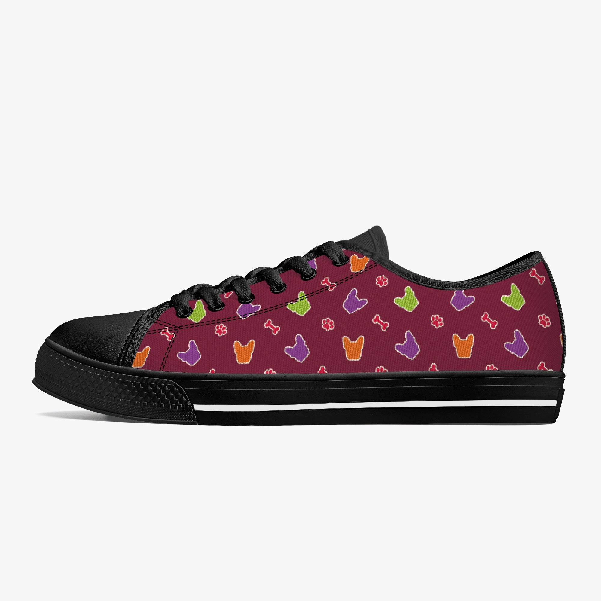 French Bulldog Classic High-Top Shoes for Frenchie Fans-fadou