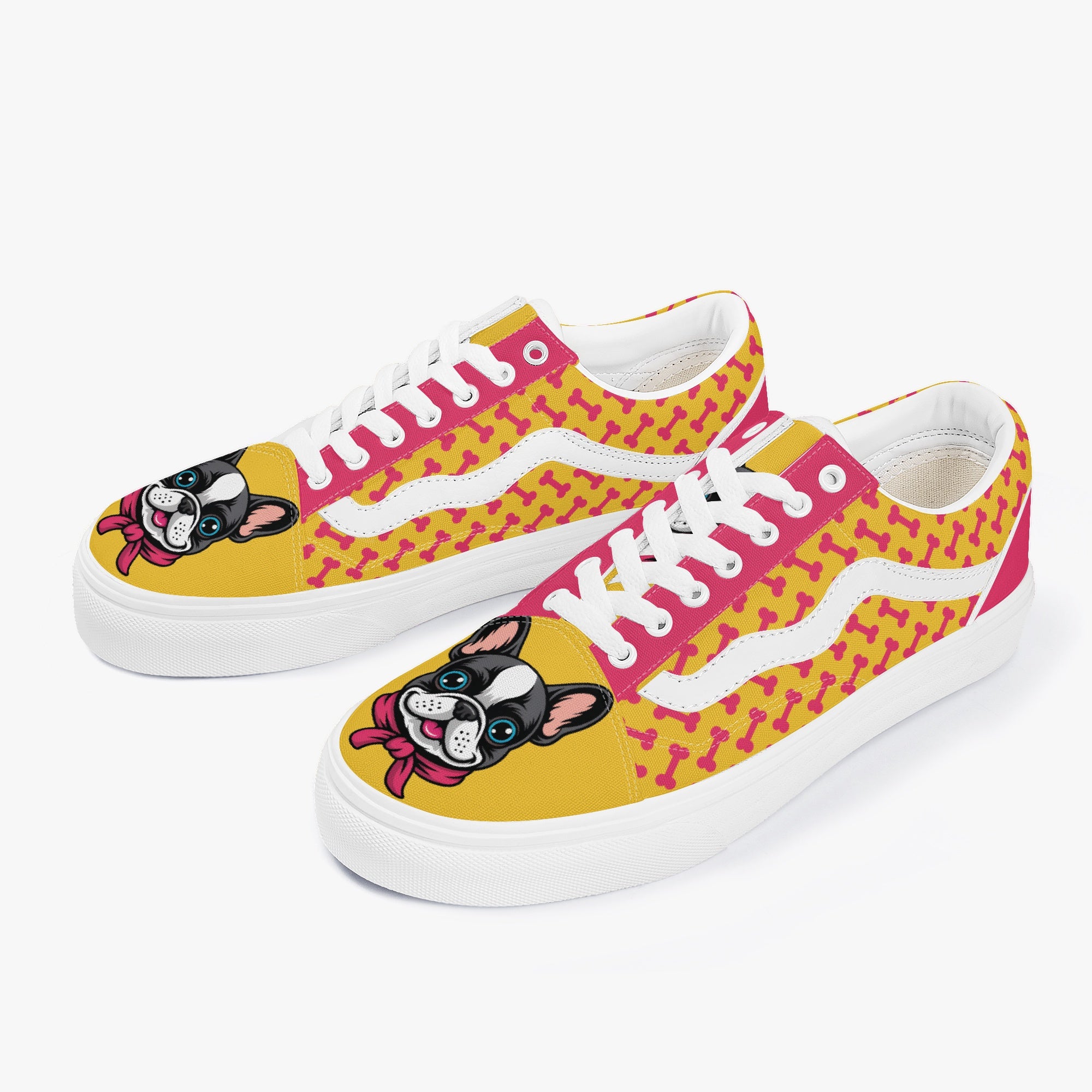 Low-Top Trendy Classic Sneakers for Frenchie Enthusiasts-fadou