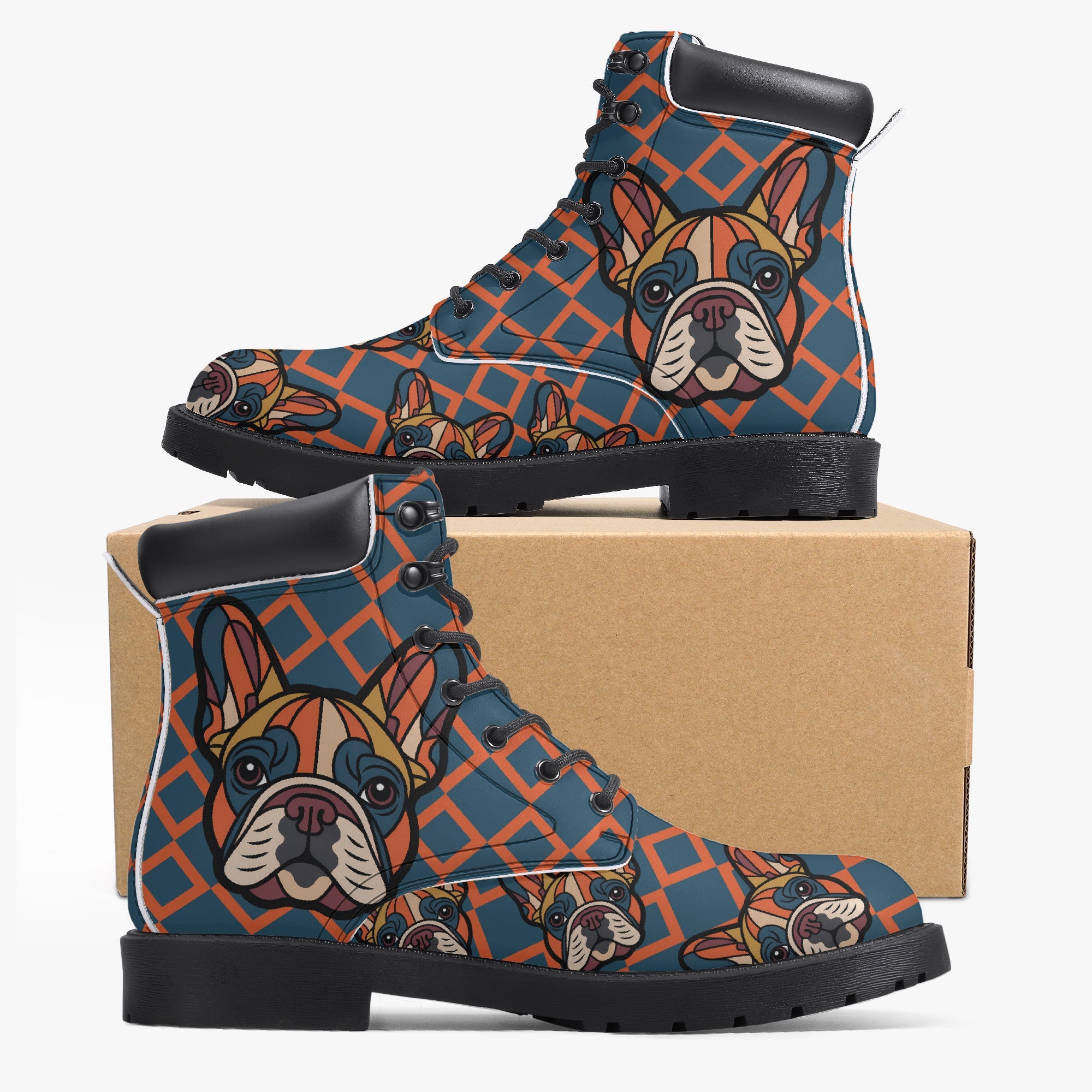 French Bulldog Casual Ankle Booties for Frenchie Enthusiasts-fadou