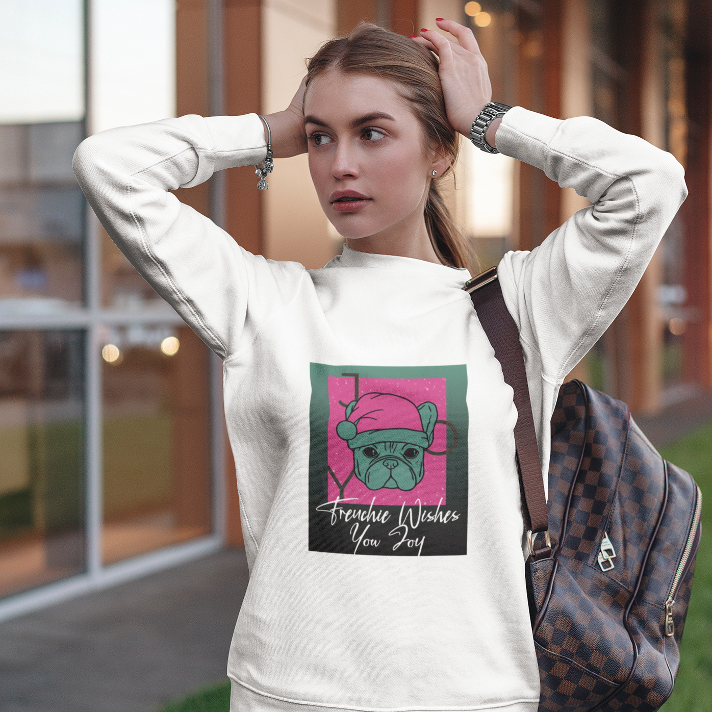 Frenchie Wish Sweater - Unisex Sweatshirt for Flat-Face Breeds-fadou