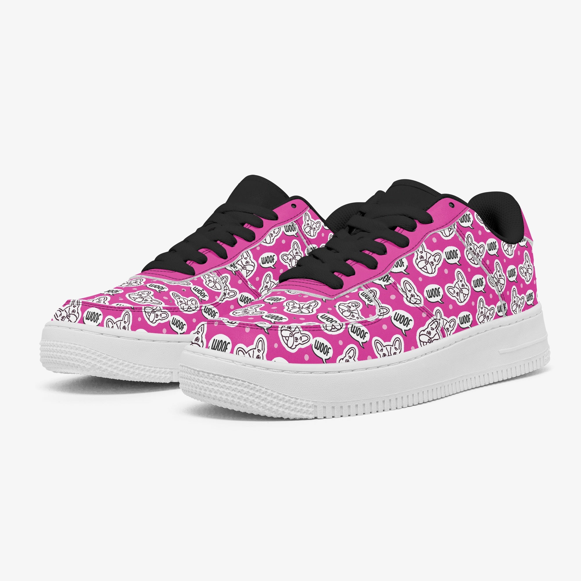 French Bulldog Leather Canvas Sneakers for Frenchie Fans-fadou