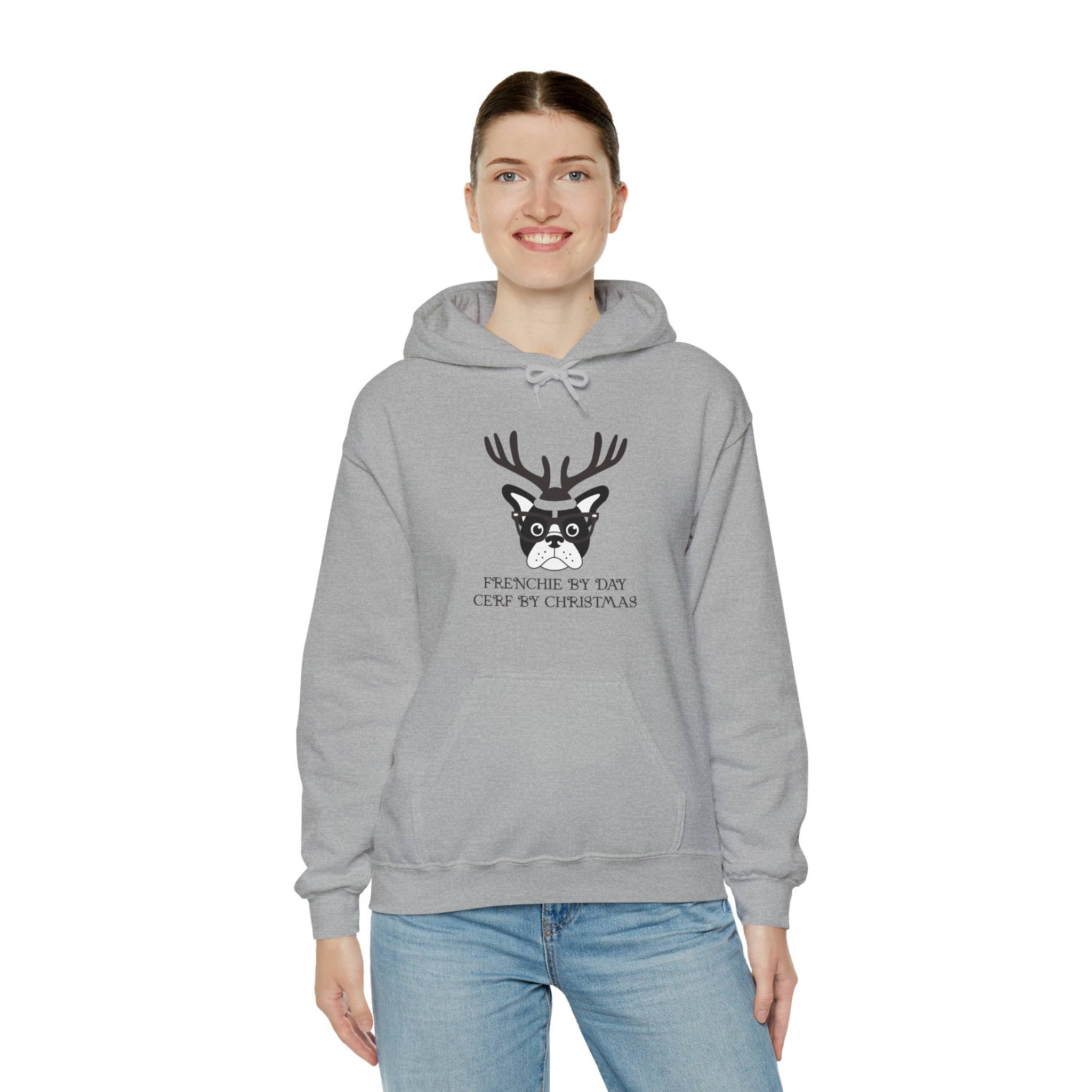 Frenchie by Day Unisex Hoodie for Travel Comfort and Safety-fadou