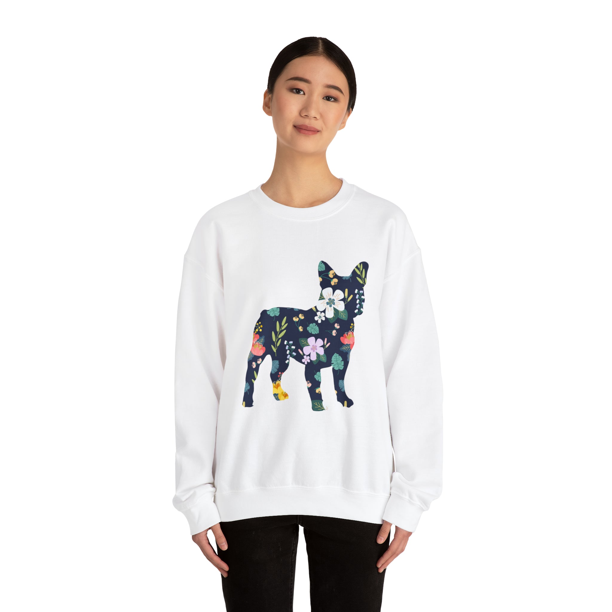 Floral French Bulldog Dog Mom Hoodie for Dog Moms & Dads-fadou