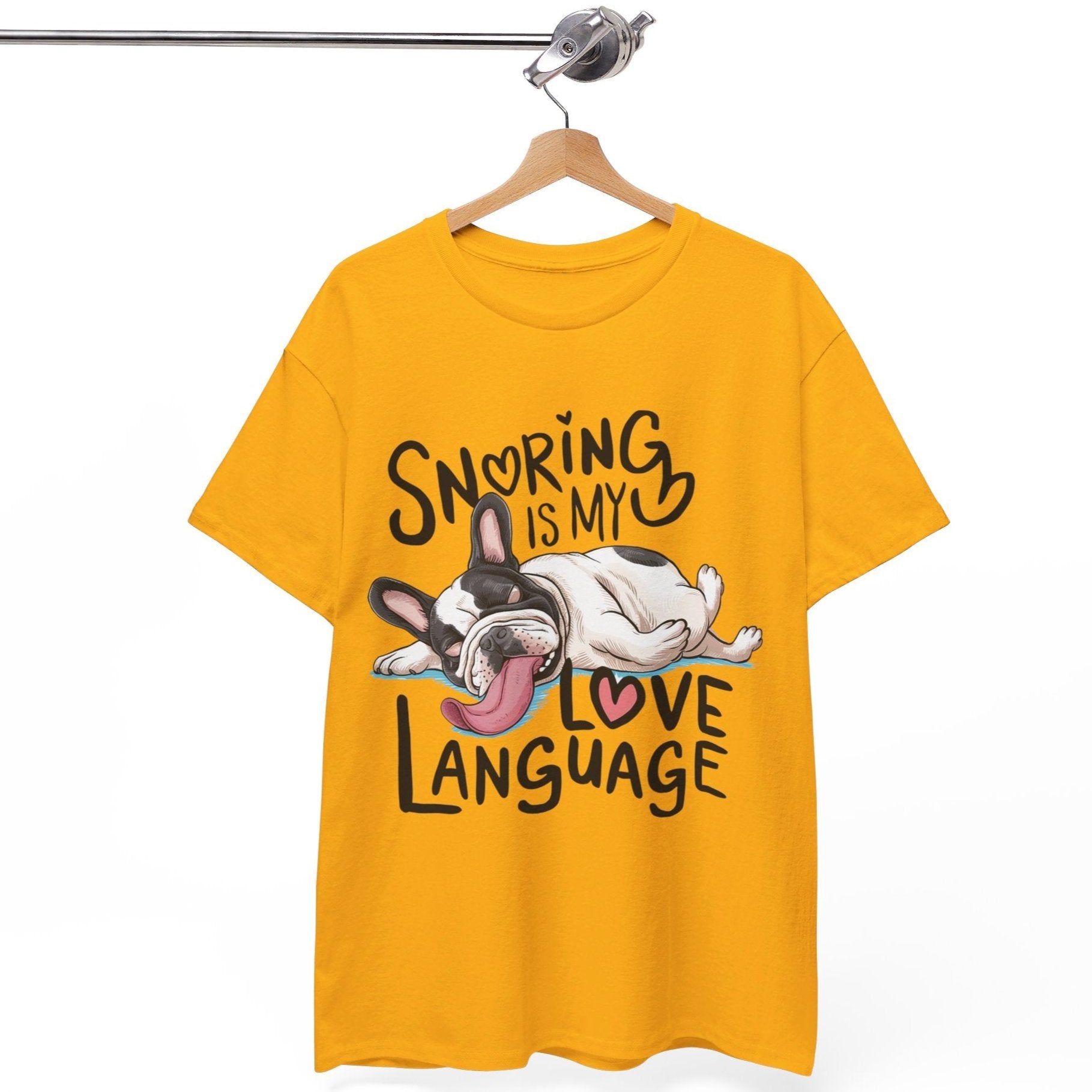 Snoring French Bulldog Cotton Tee for Brachycephalic Dogs-fadou