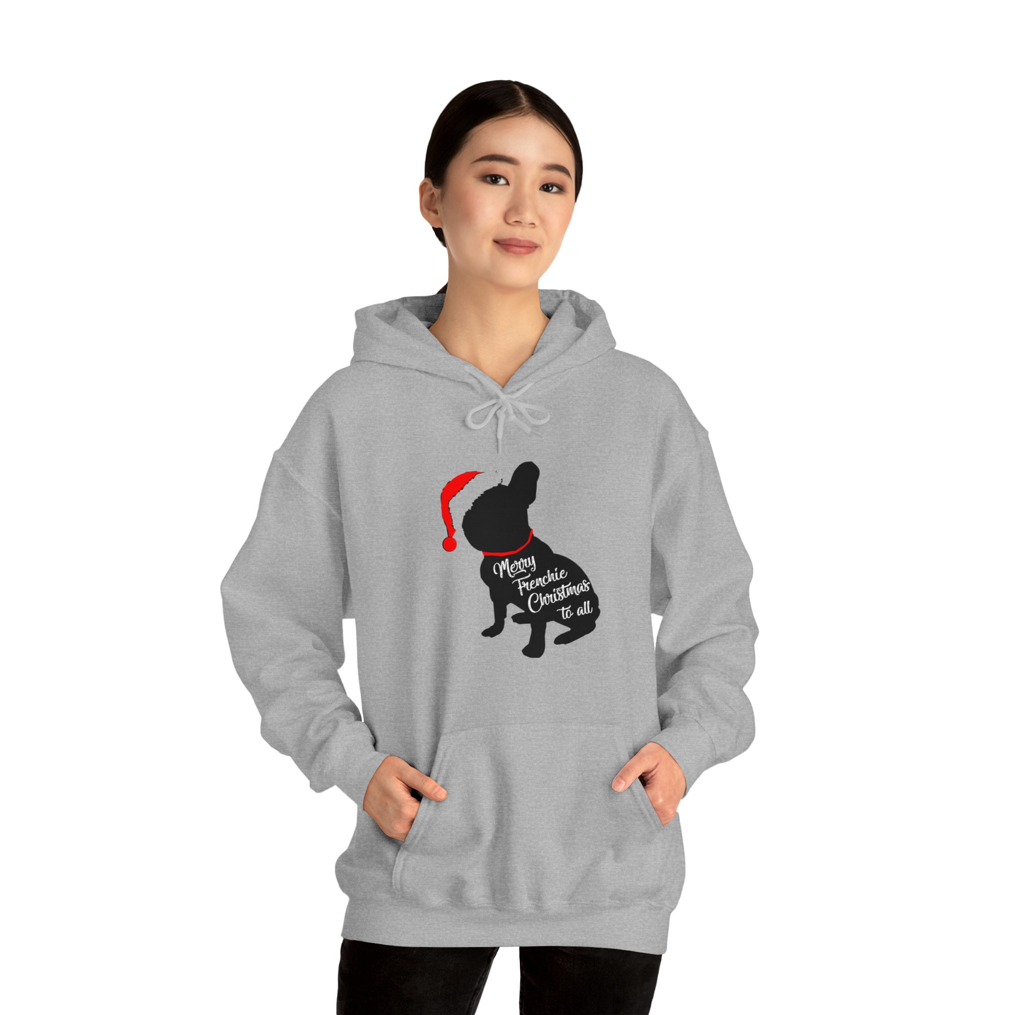 French Bulldog Christmas Fleece Hoodie for Flat-Face Breeds-fadou