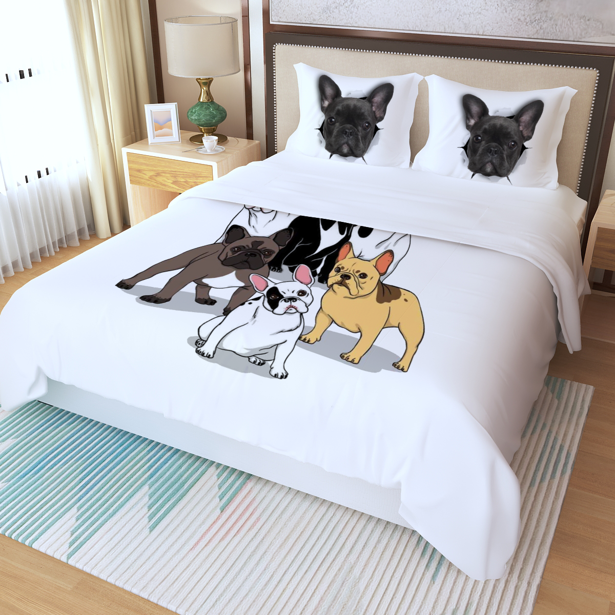 Meelo French Bulldog Sheet Set for Frenchie Enthusiasts-fadou