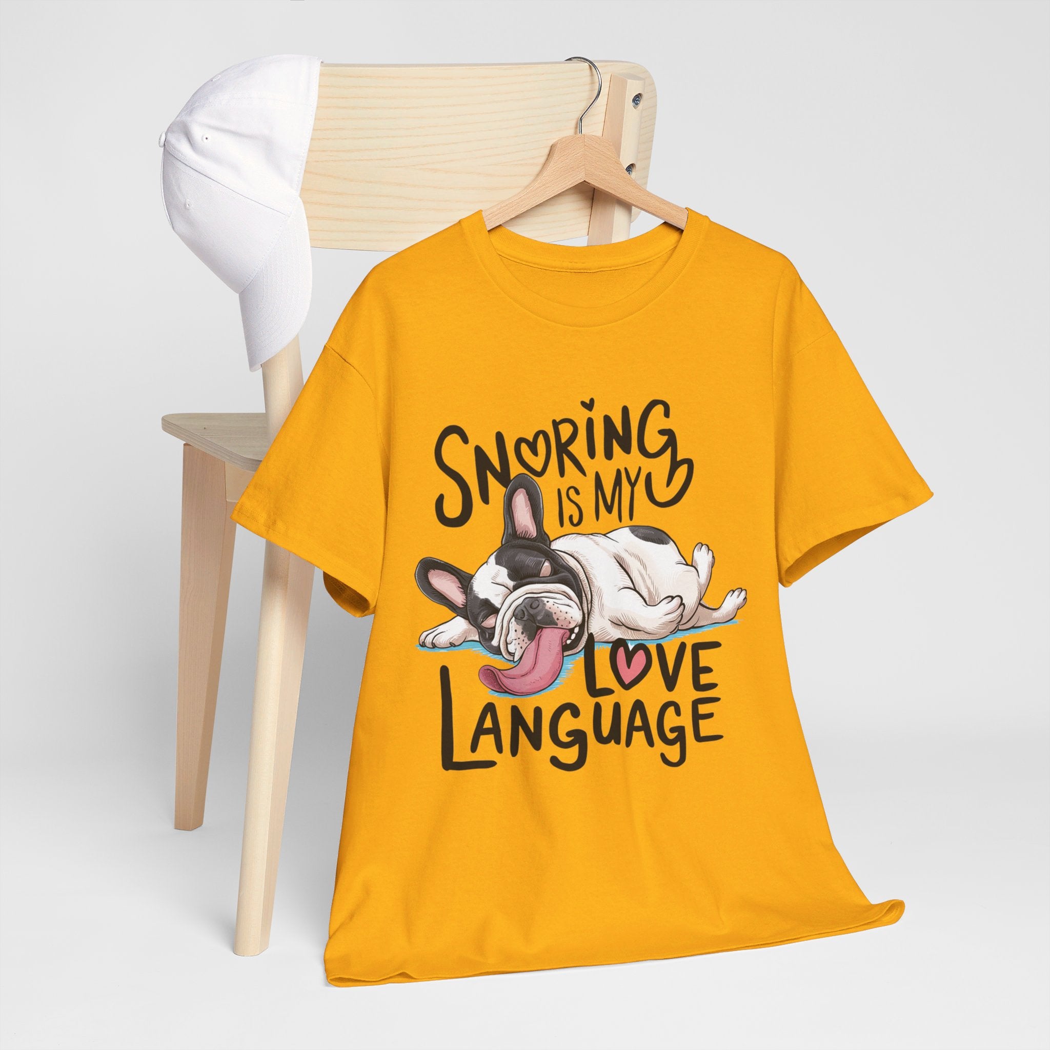 Snoring French Bulldog Cotton Tee for Brachycephalic Dogs-fadou