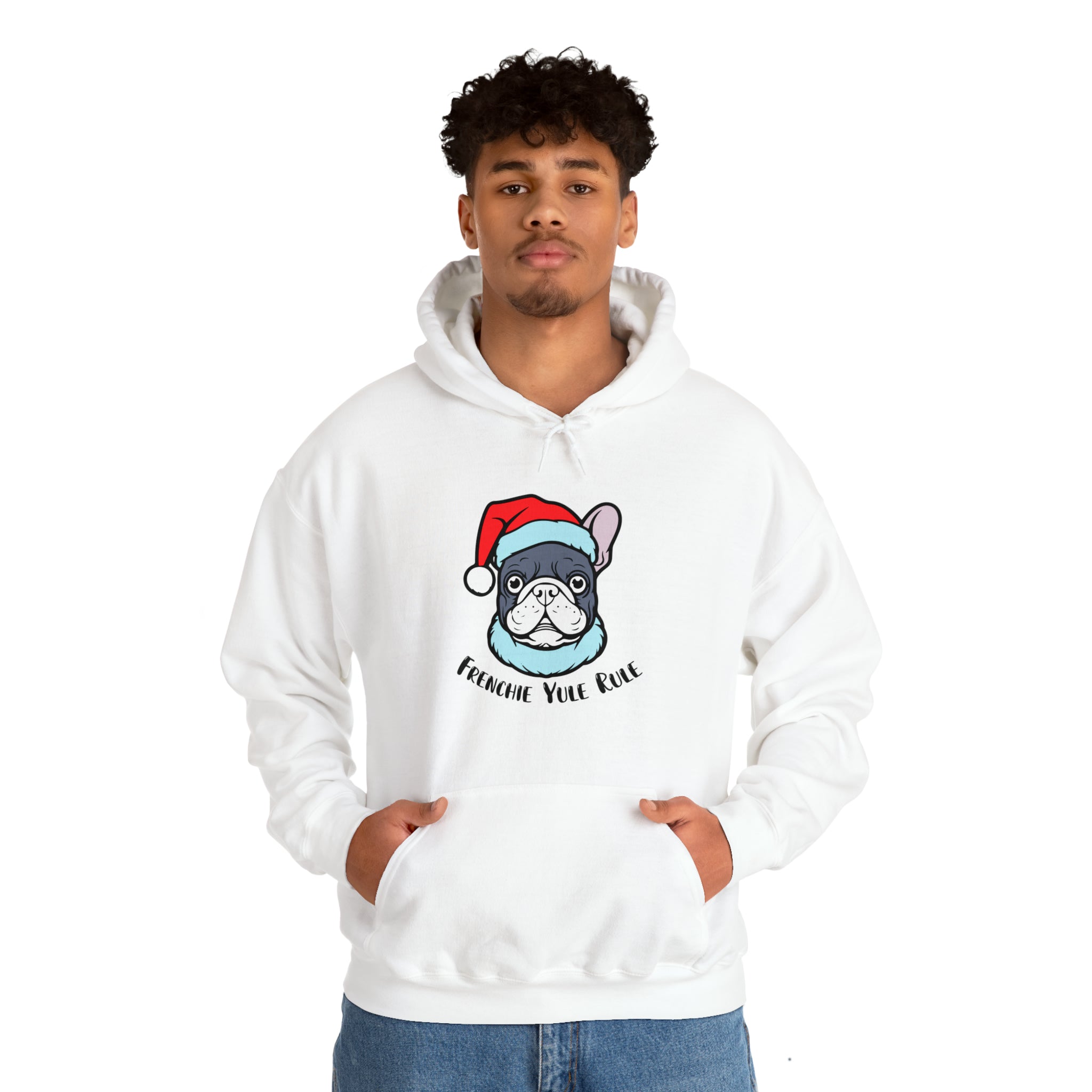 Frenchie Yule Rule Unisex Hoodie for Brachycephalic Dogs-fadou