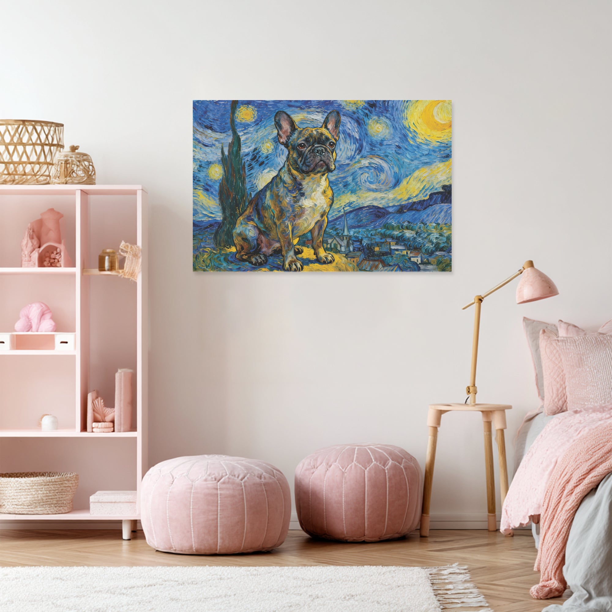 Tulip Adorable Canvas Wall Art for Frenchie Enthusiasts-fadou