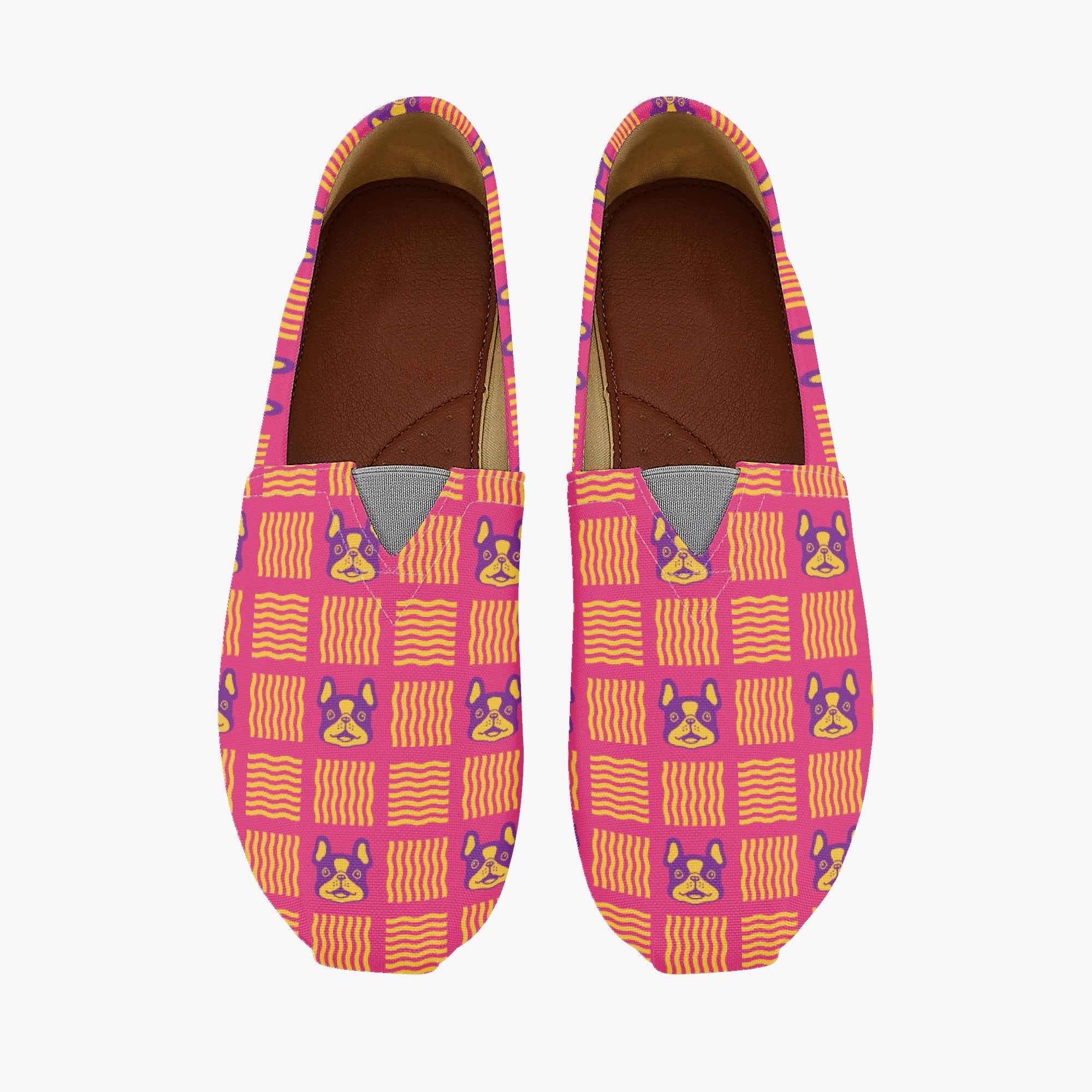 French Bulldog Casual Canvas Sneakers for Everyday Wear-fadou