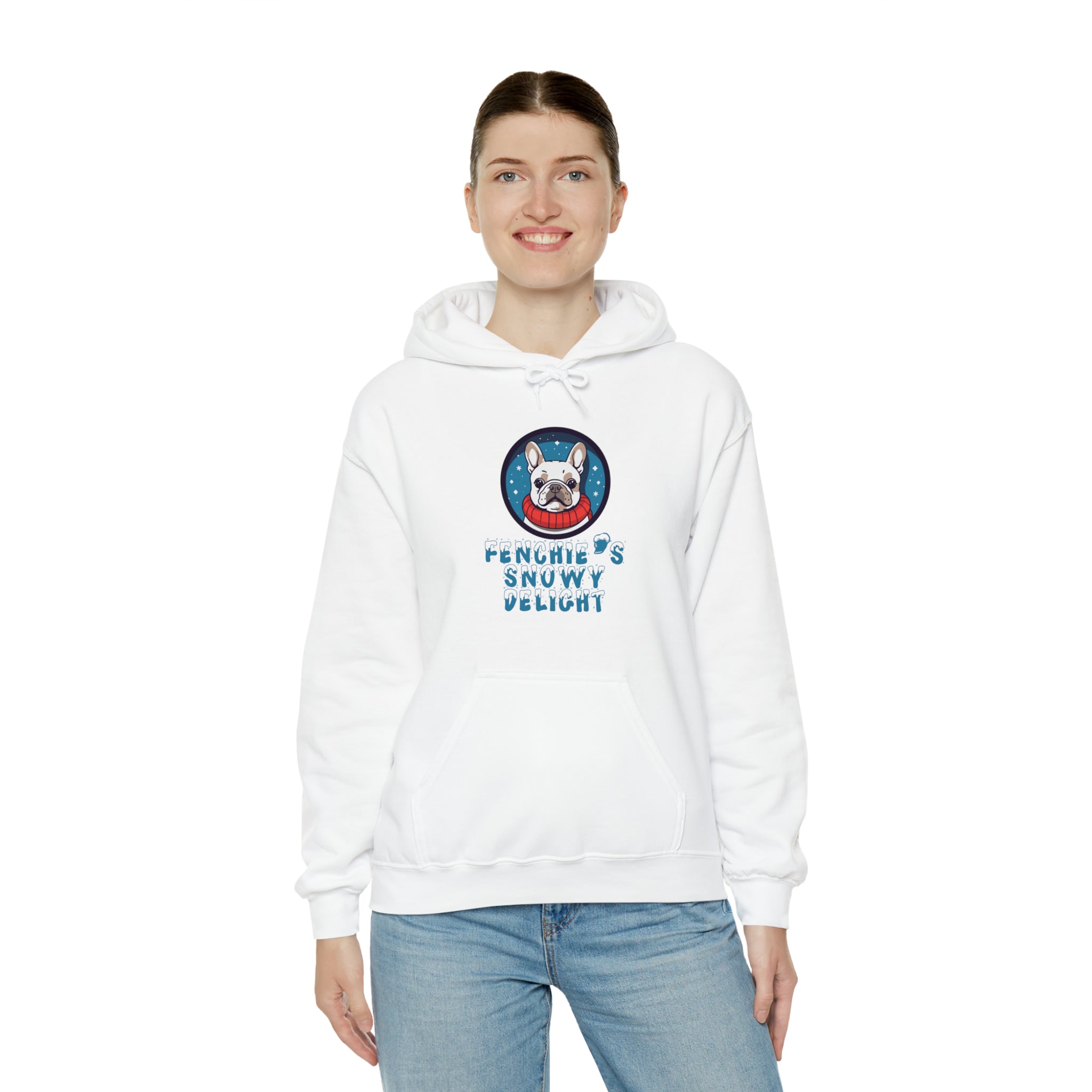 Snowy French Bulldog Dog Mom Hoodie for Dog Moms & Dads-fadou