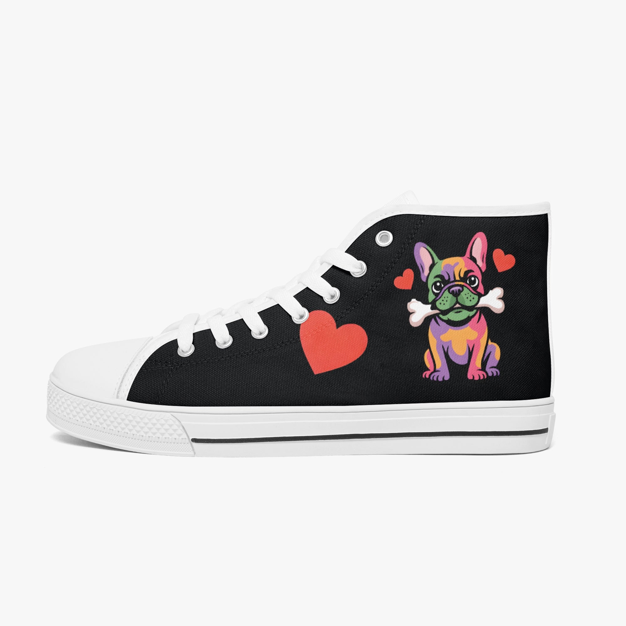 High-Top Classic High-Top Shoes for Frenchie Enthusiasts-fadou