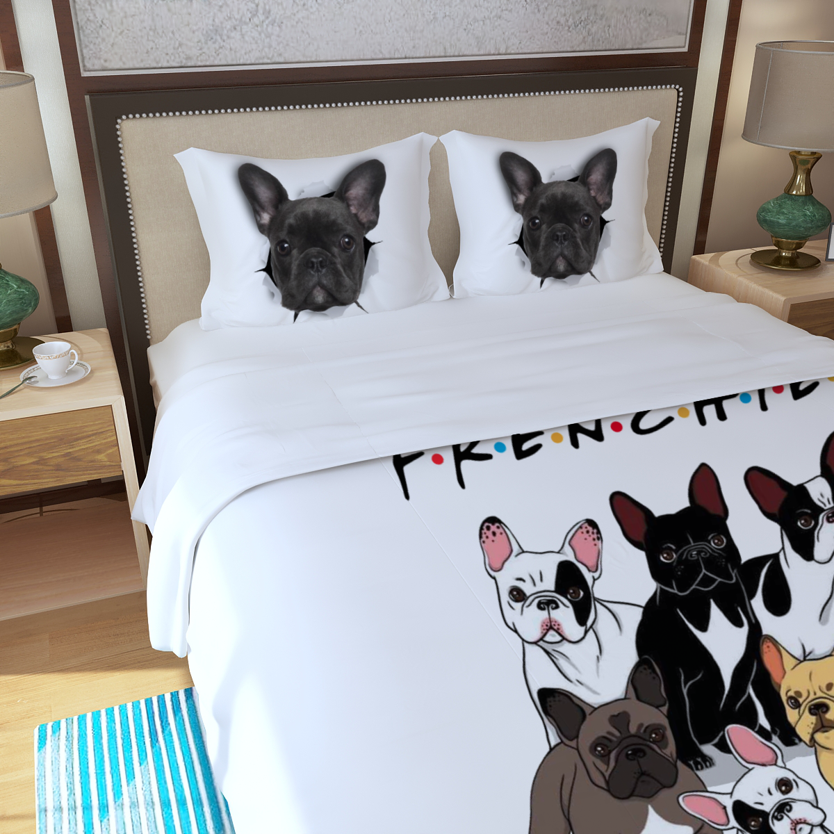 Meelo French Bulldog Sheet Set for Frenchie Enthusiasts-fadou