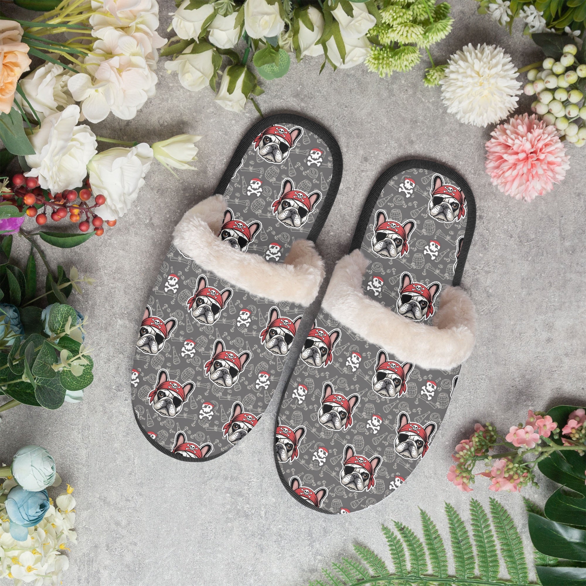 Pancake Frenchie Cozy Slippers for Frenchie Enthusiasts-fadou