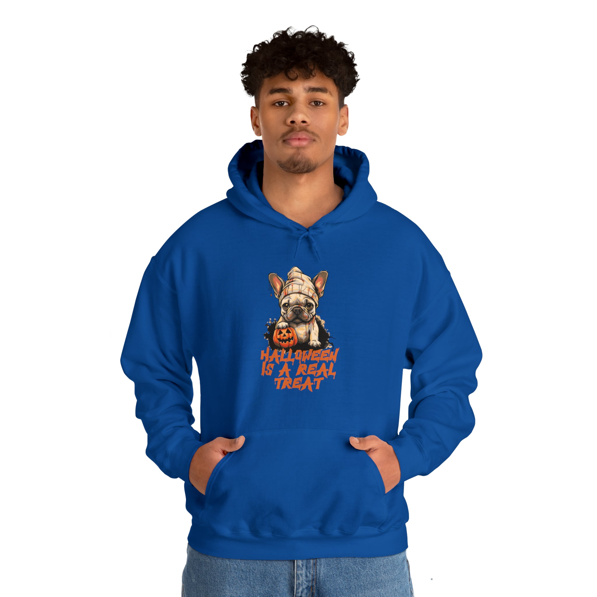 French Bulldog Halloween Fleece Hoodie for Everyday Wear-fadou