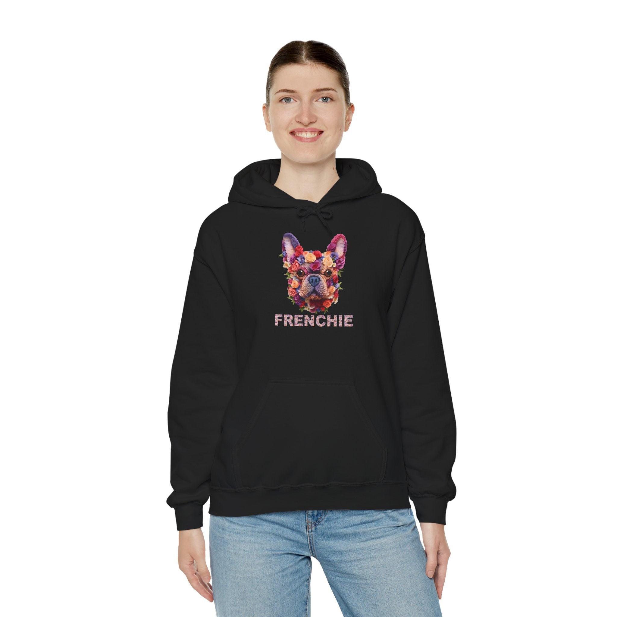 Flowers French Bulldog Dog Mom Hoodie for Bulldog Owners-fadou