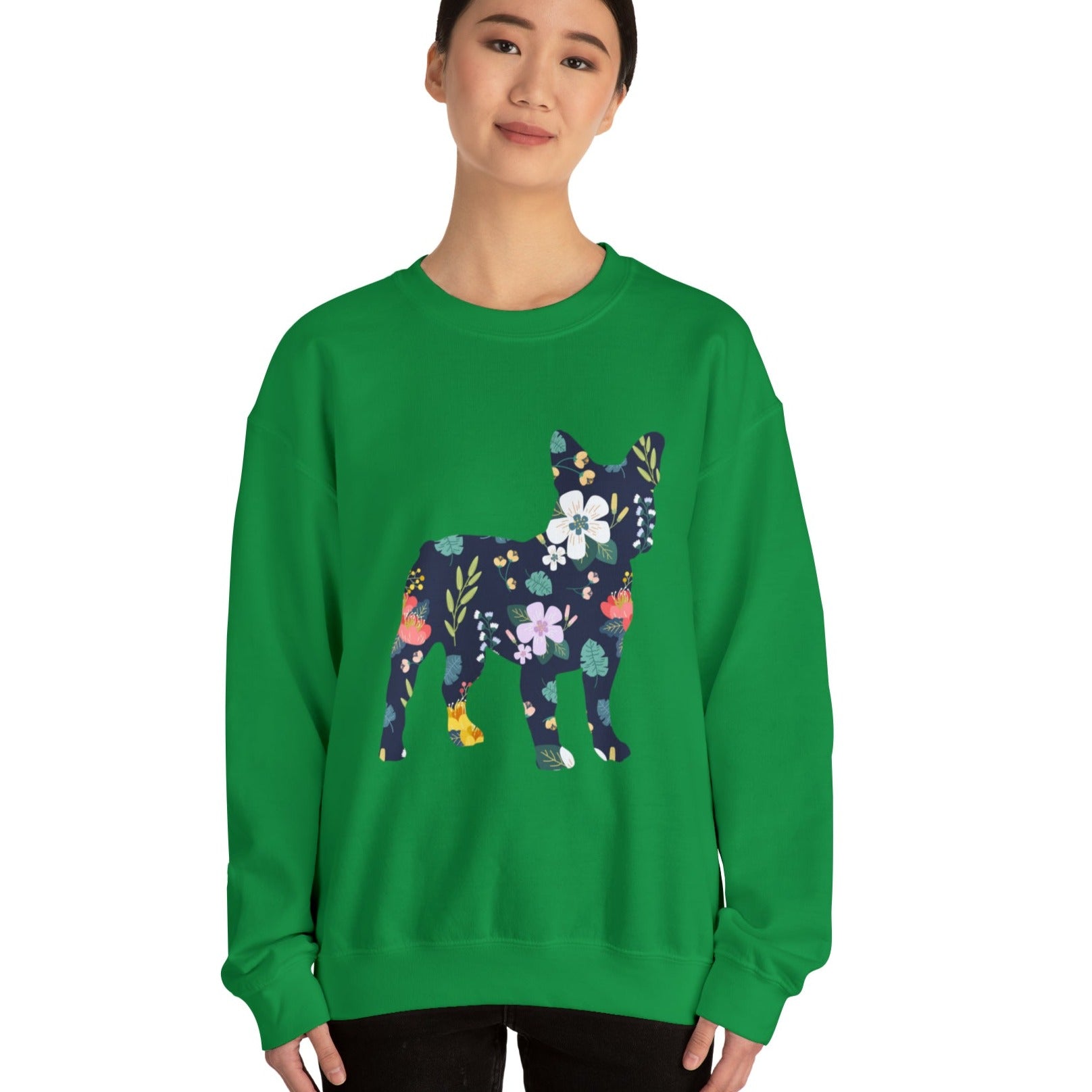 Floral French Bulldog Dog Mom Hoodie for Dog Moms & Dads-fadou