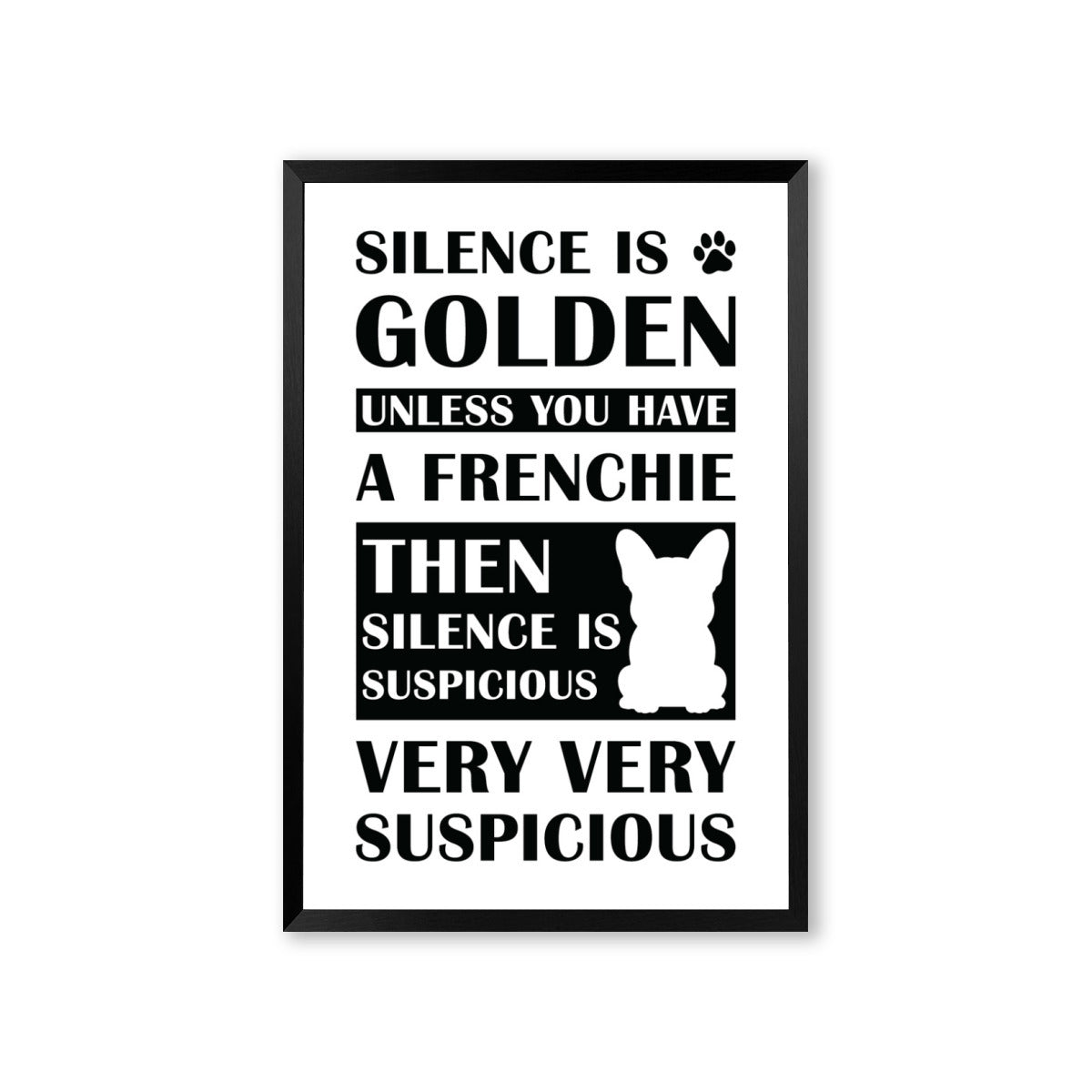 SUSPICIOUS French Bulldog Wall Print for Dog Moms & Dads-fadou