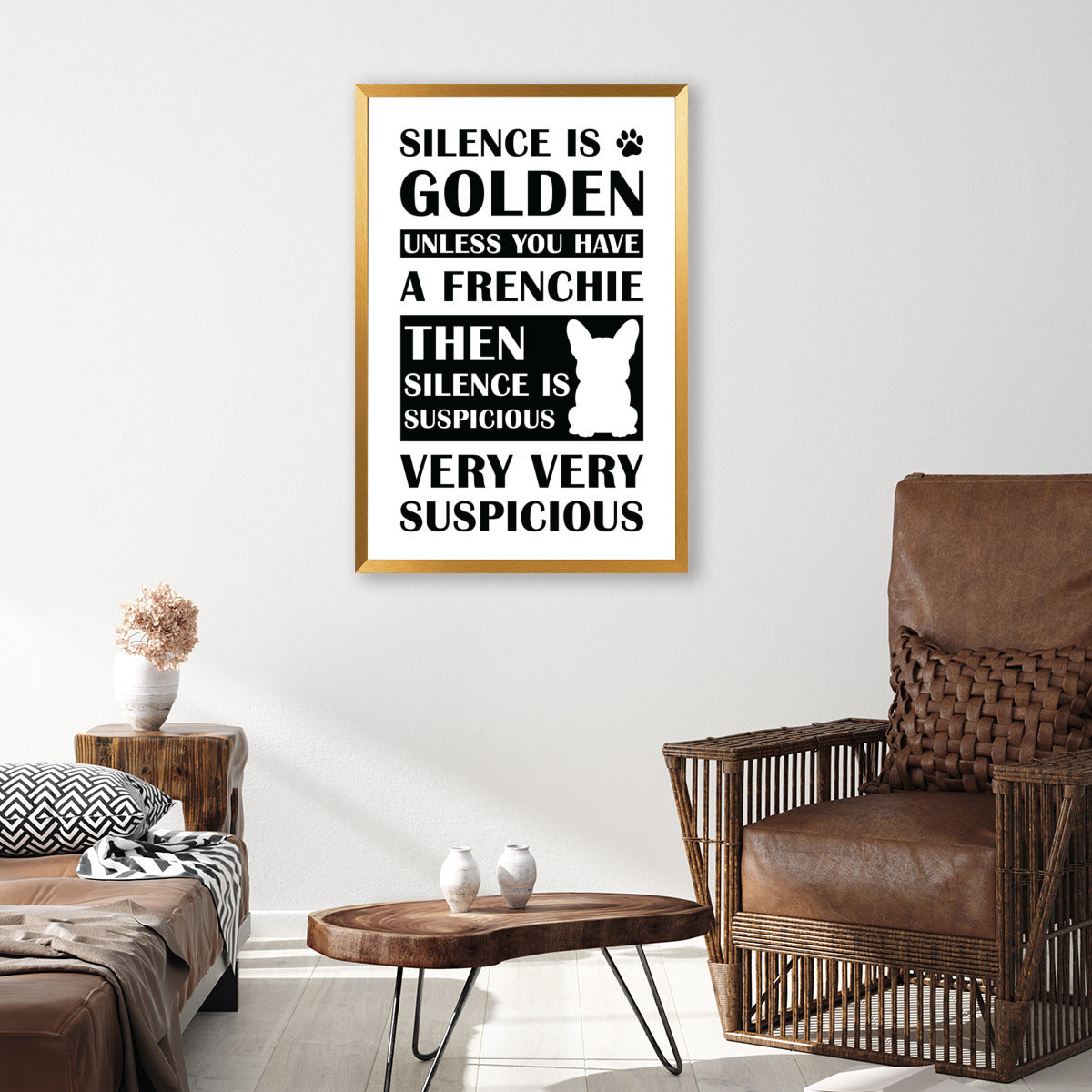 SUSPICIOUS French Bulldog Wall Print for Dog Moms & Dads-fadou