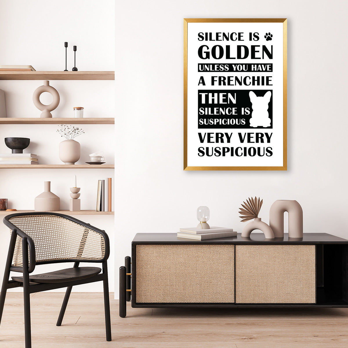SUSPICIOUS French Bulldog Wall Print for Dog Moms & Dads-fadou