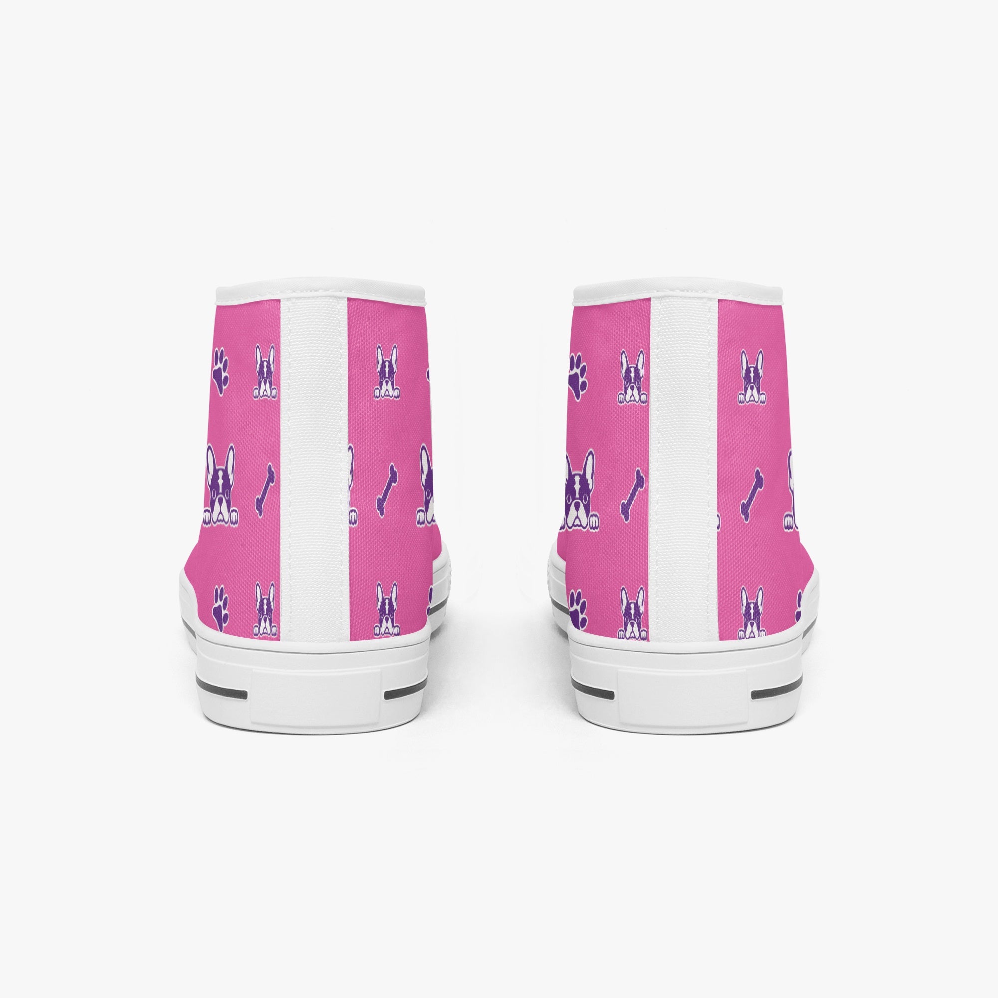 French Bulldog High-Top Classic Sneakers for Dog Park Days-fadou
