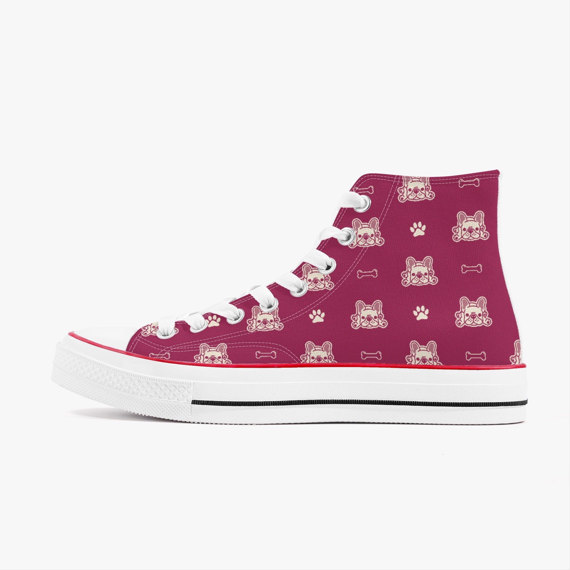French Bulldog High-Top Casual Footwear for Bulldog Owners-fadou