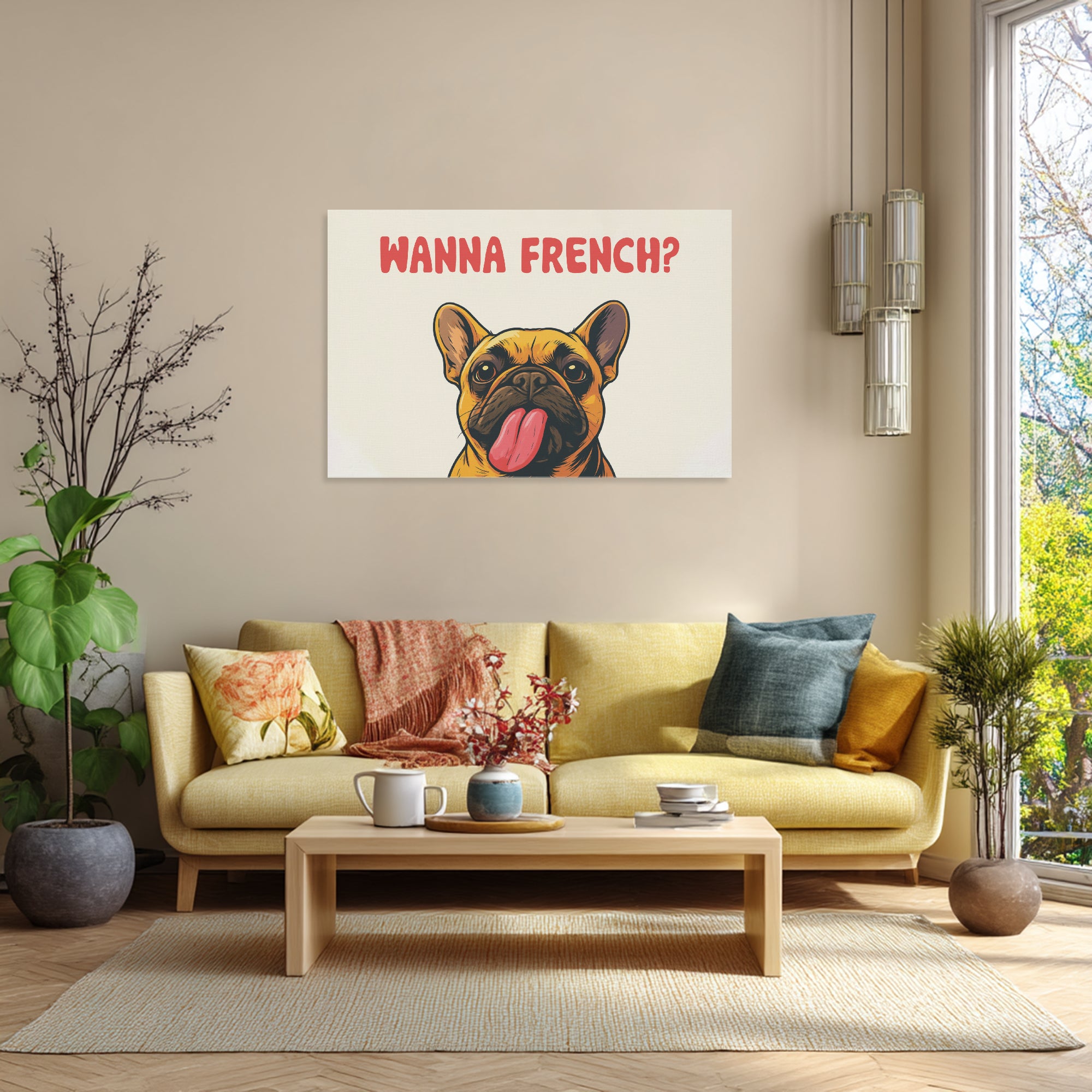 Frenchie Adorable Canvas Wall Art for Frenchie Enthusiasts-fadou