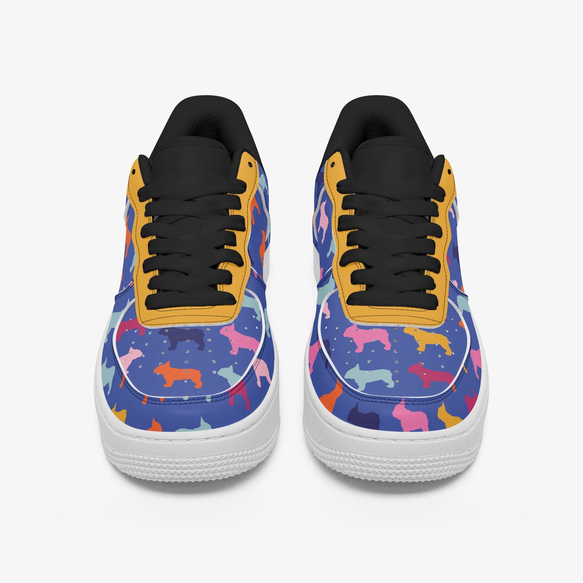 Frenchie Leather Canvas Sneakers for Frenchie Enthusiasts-fadou