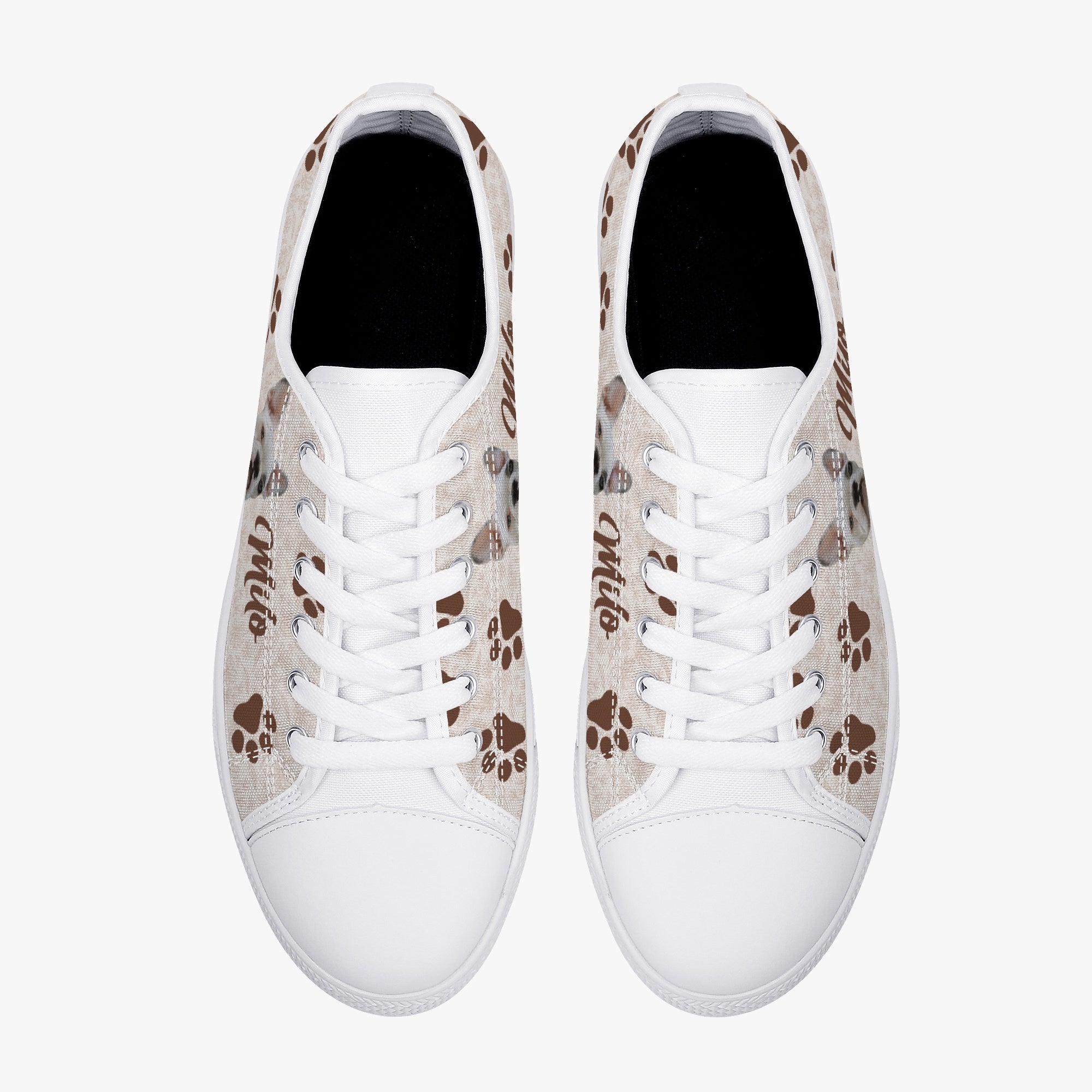 Frenchie Personalized Canvas Sneakers for Frenchie Fans-fadou