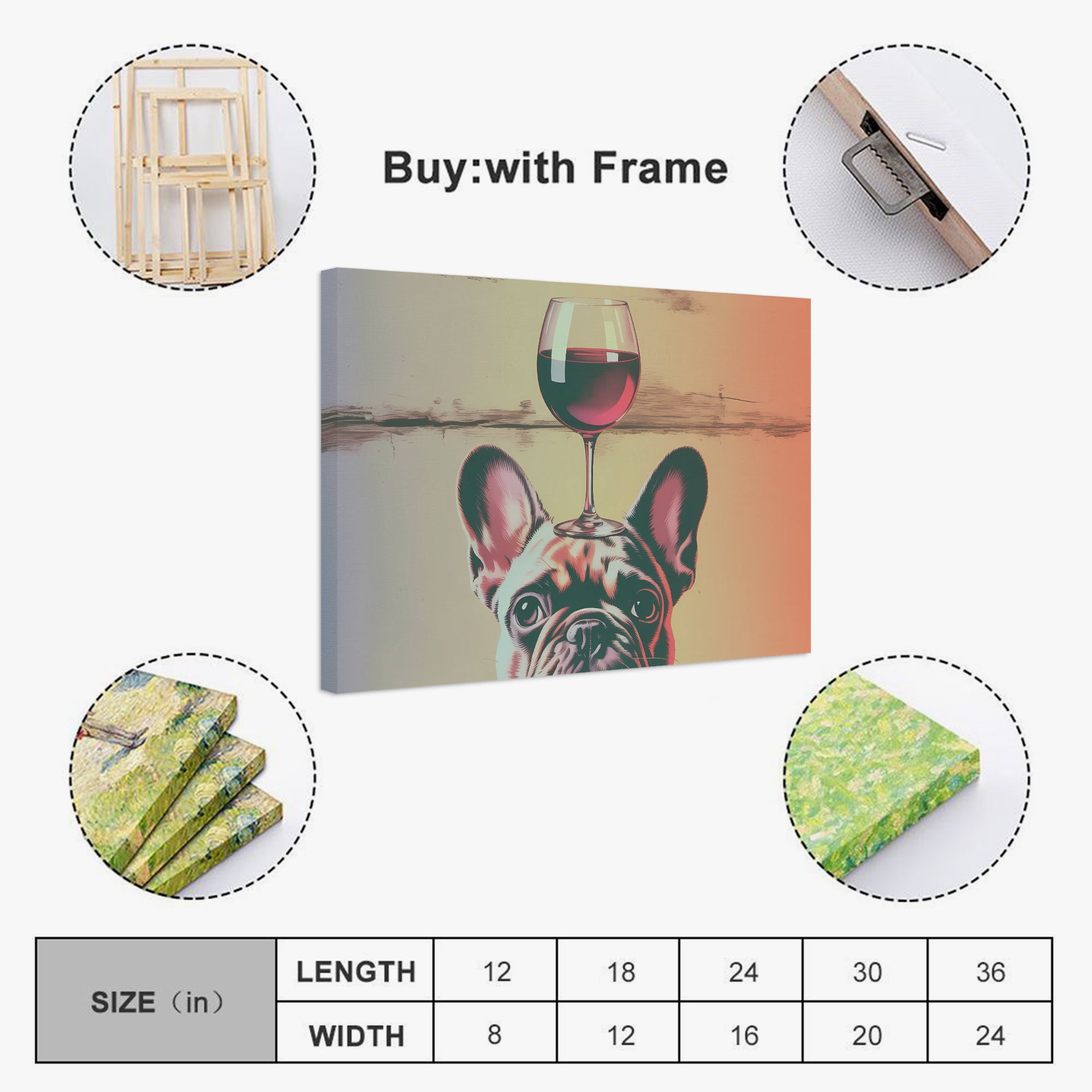 French Bulldog Adorable Decorative Canvas for Dog Lovers-fadou