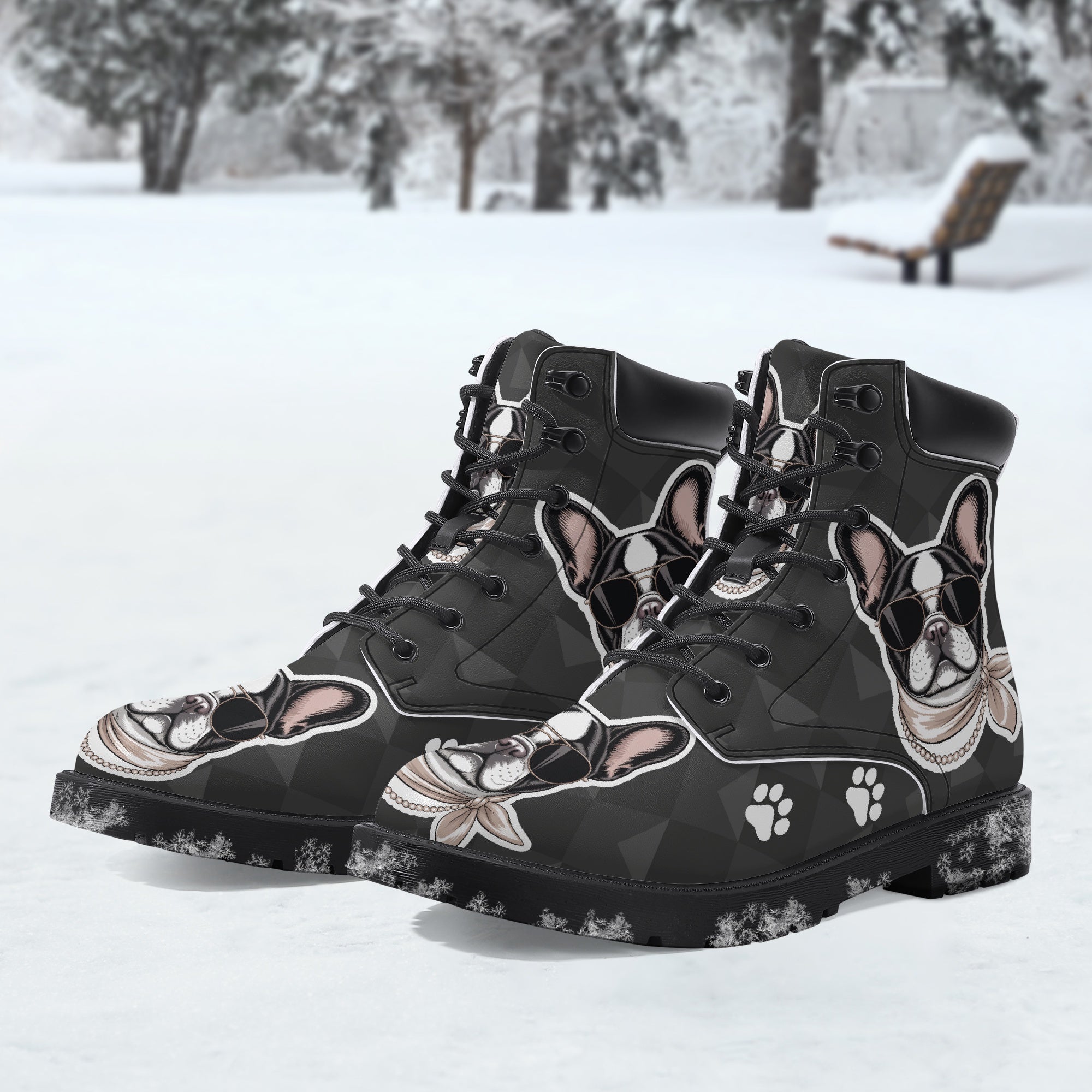 French Bulldog Leather Leather Boots for Dog Moms & Dads-fadou