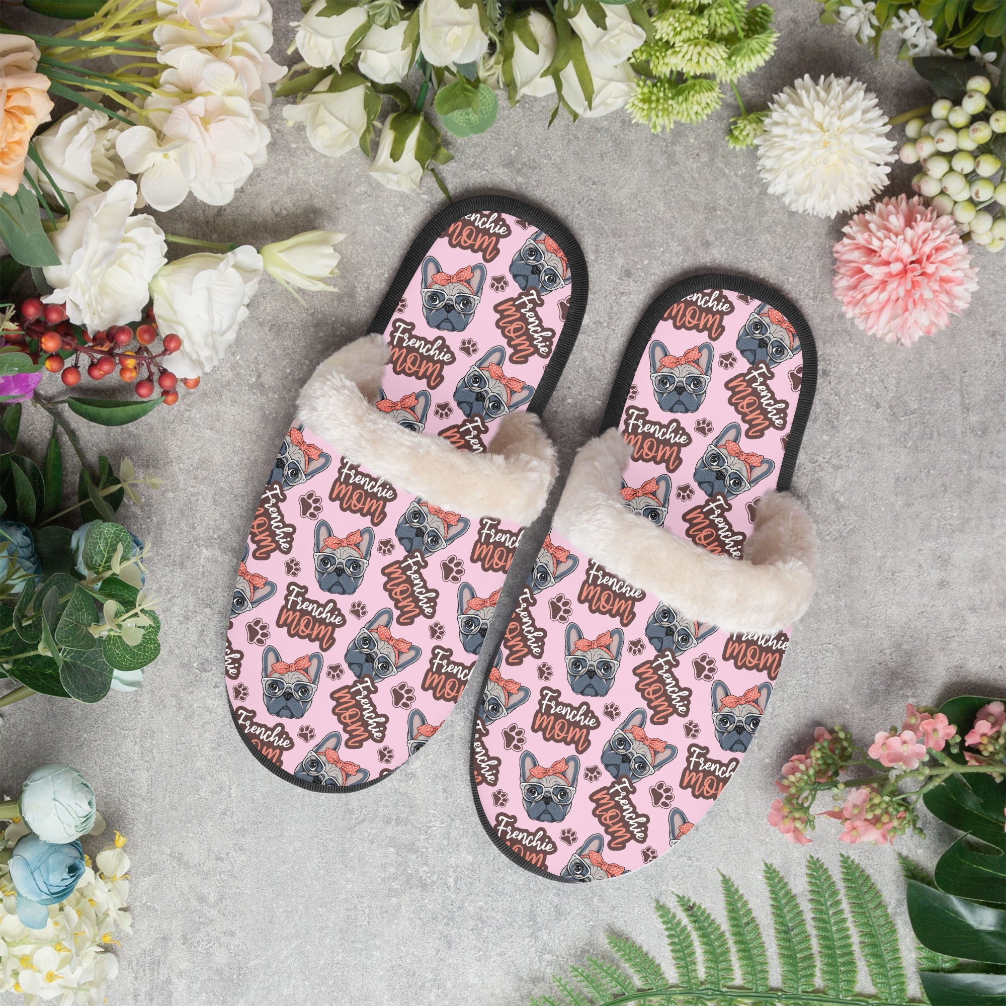 Frenchie Winter House Slippers for Frenchie Enthusiasts-fadou