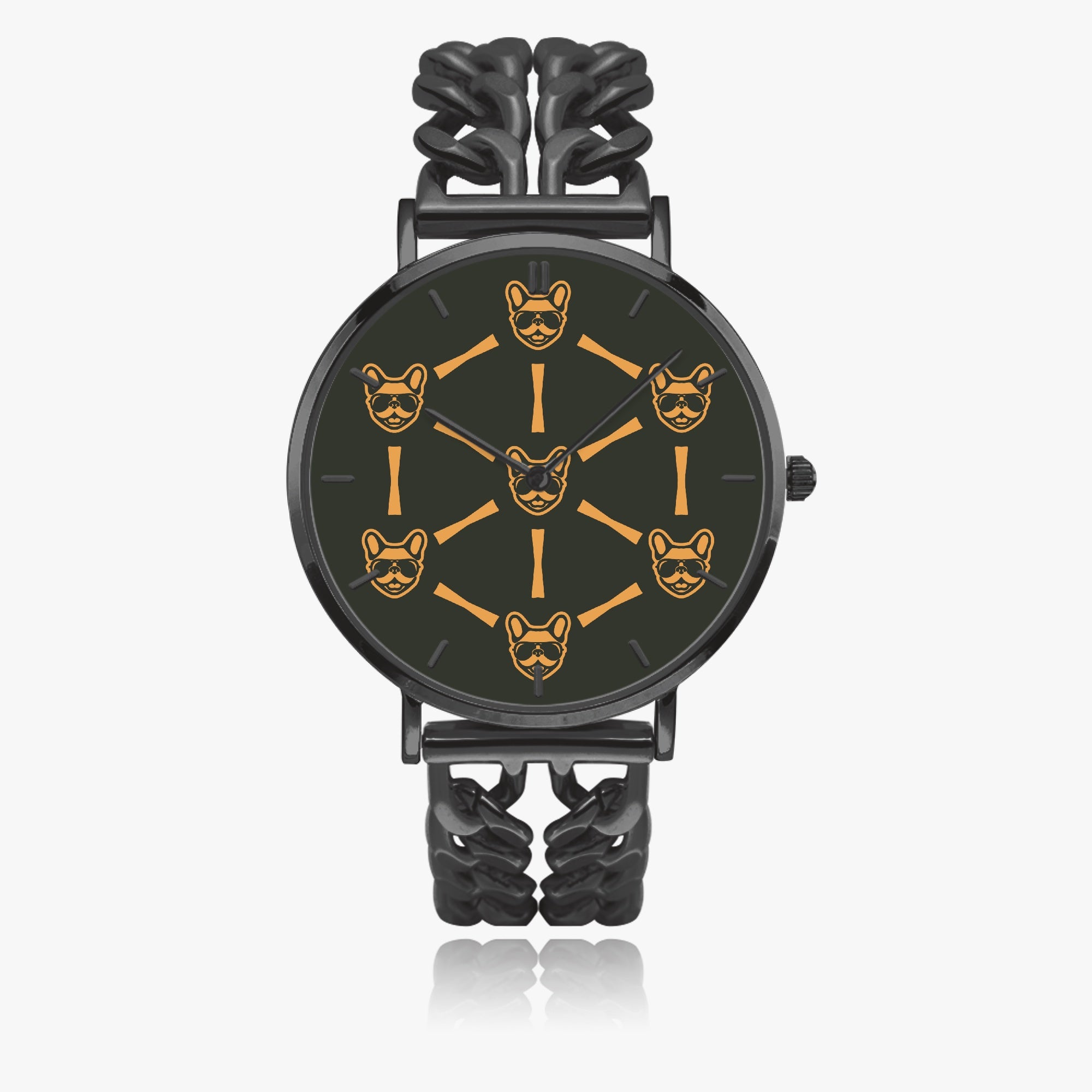 Soot French Bulldog Fashion Wristwatch for Bulldog Owners-fadou