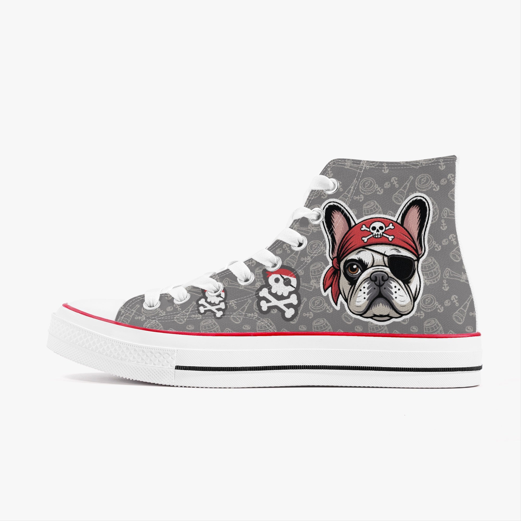 French Bulldog High-Top Casual Footwear for Dog Park Days-fadou