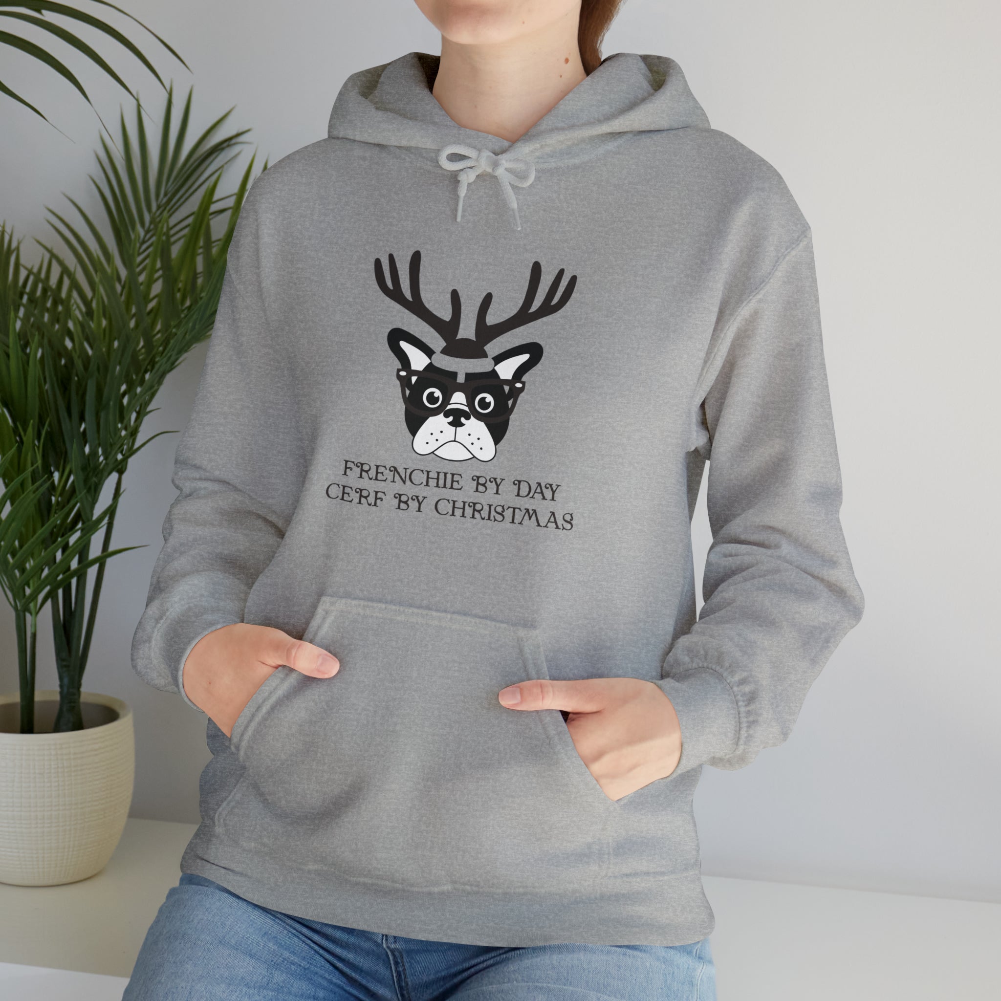 Frenchie by Day Unisex Hoodie for Travel Comfort and Safety-fadou