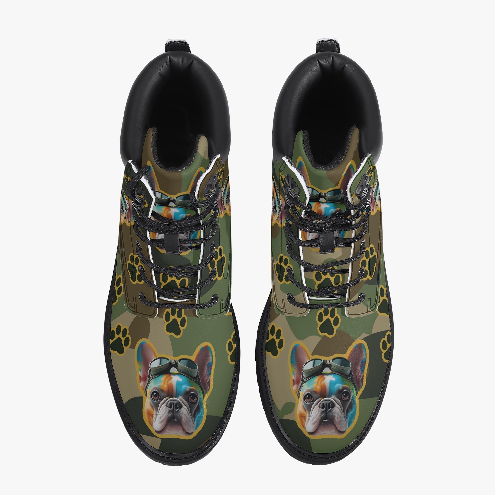 French Bulldog Leather Fashion Boots for Frenchie Enthusiasts-fadou