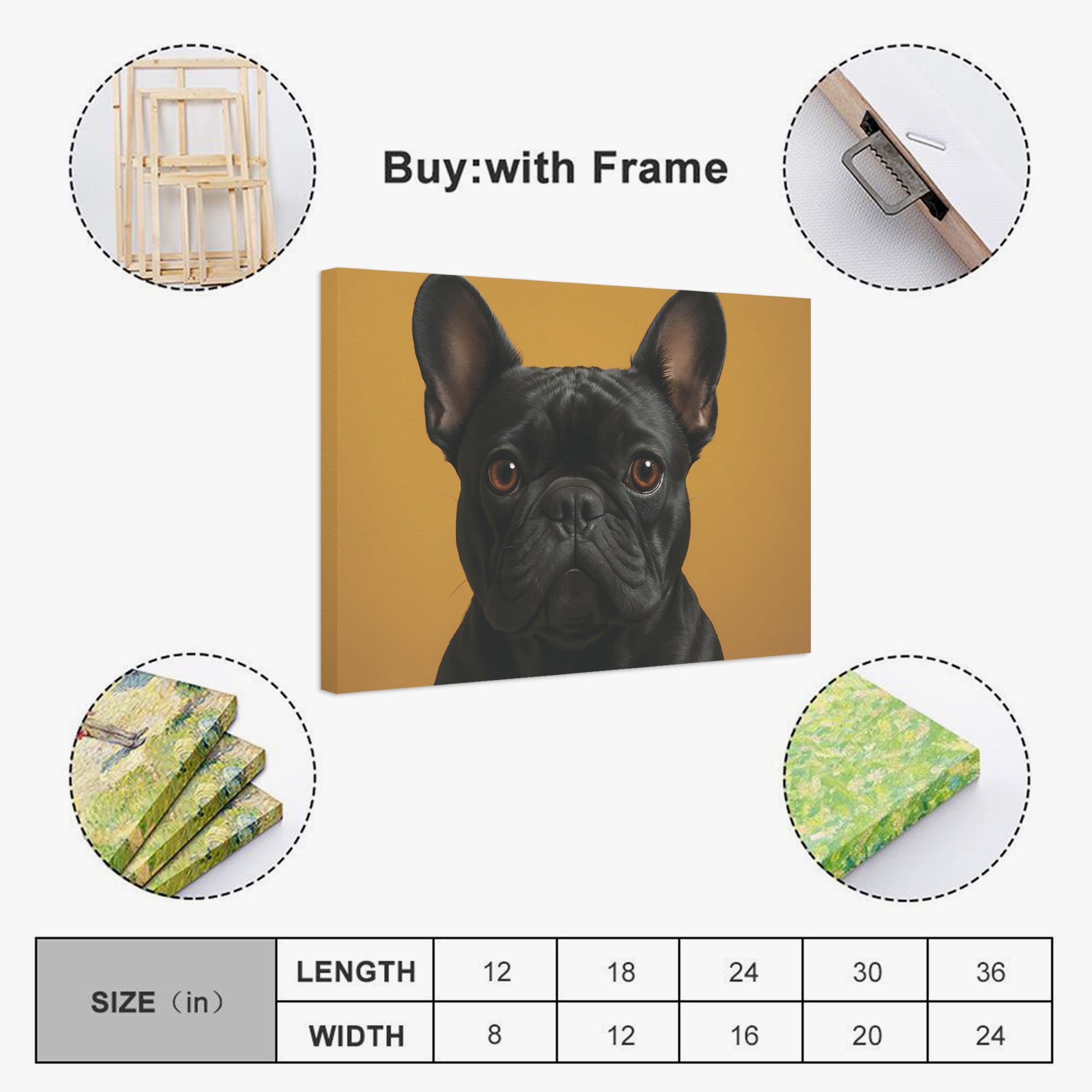 French Bulldog Adorable Decorative Canvas for Bulldog Owners-fadou