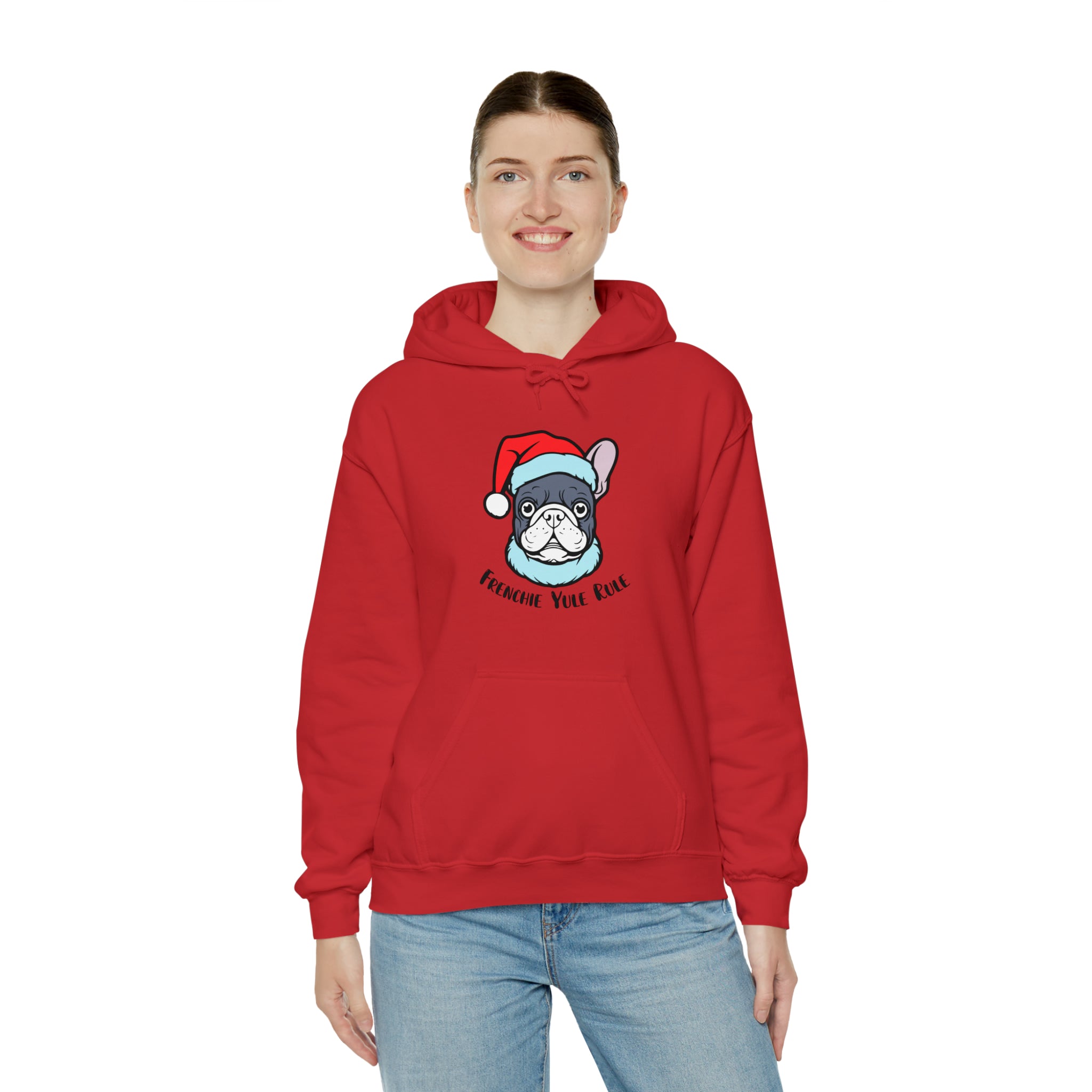 Frenchie Yule Rule Unisex Hoodie for Brachycephalic Dogs-fadou