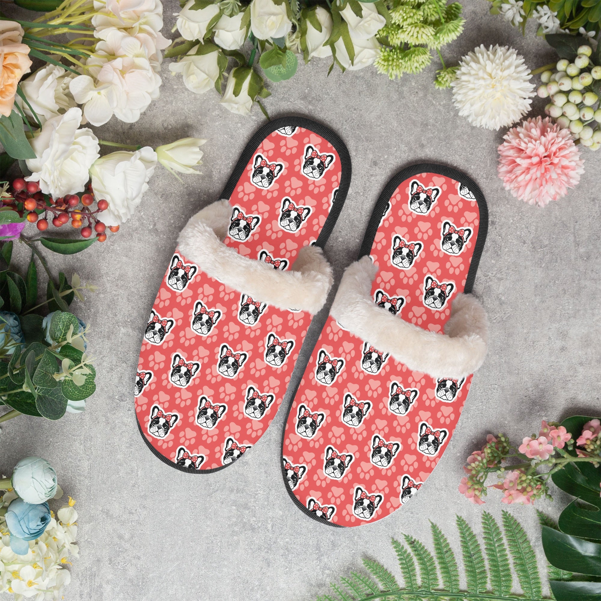 Rosie Frenchie Soft House Shoes for Frenchie Enthusiasts-fadou