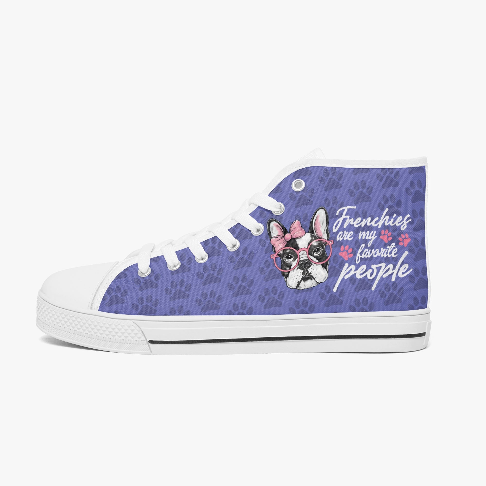 French Bulldog Classic High-Top Shoes for Dog Moms & Dads-fadou