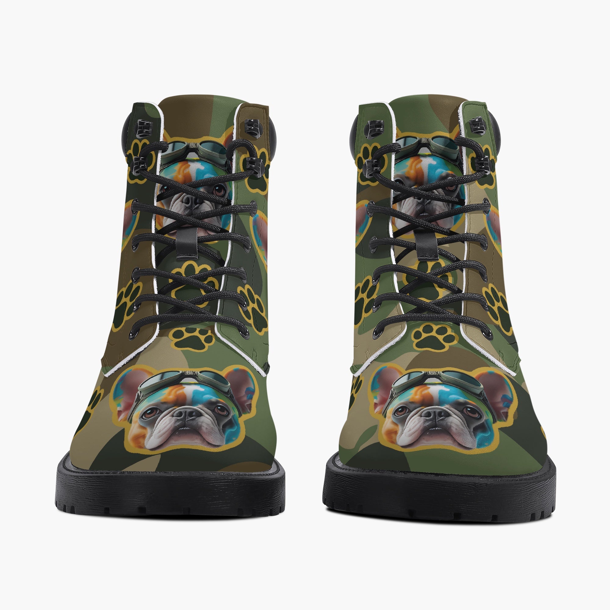 French Bulldog Leather Fashion Boots for Frenchie Enthusiasts-fadou
