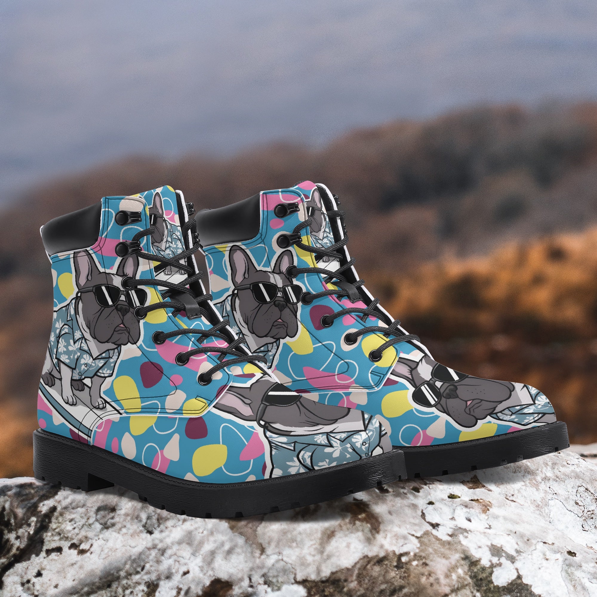 French Bulldog Leather Ankle Booties for Bulldog Owners-fadou