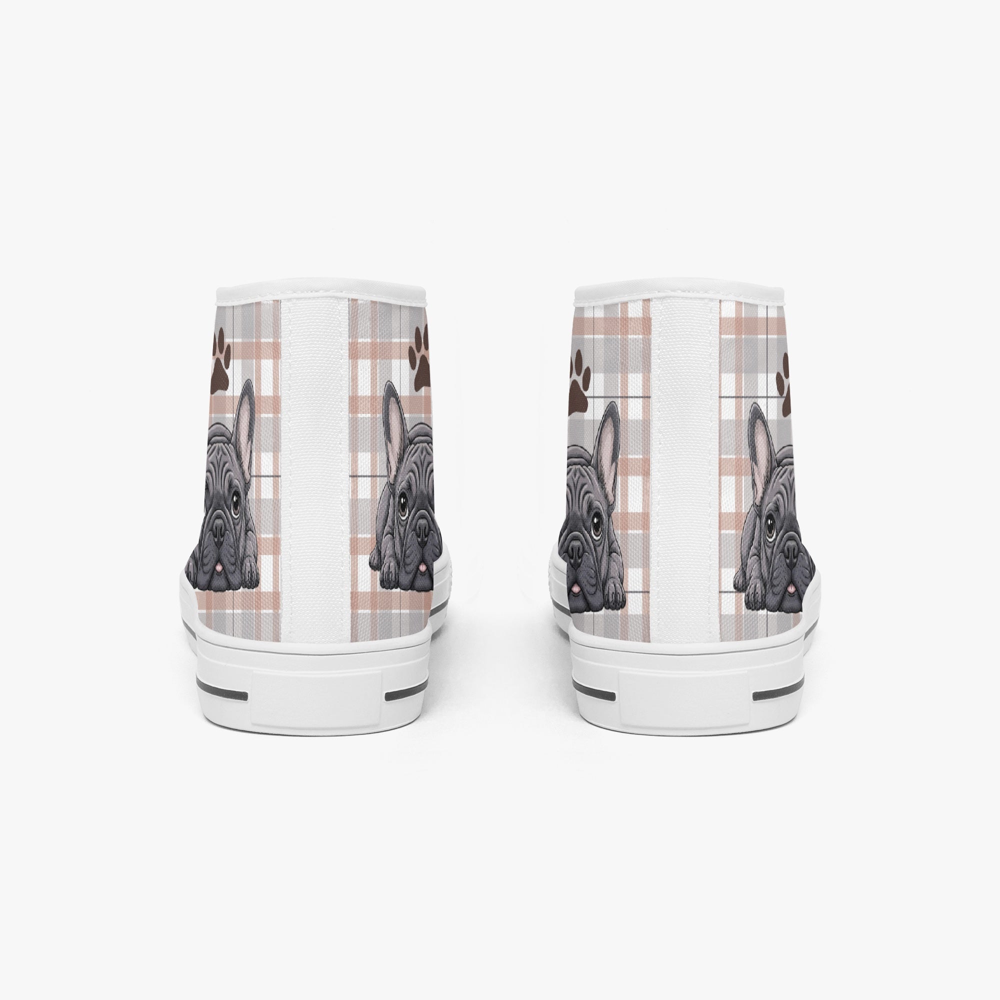 Frenchie Personalized Canvas Sneakers for Frenchie Enthusiasts-fadou