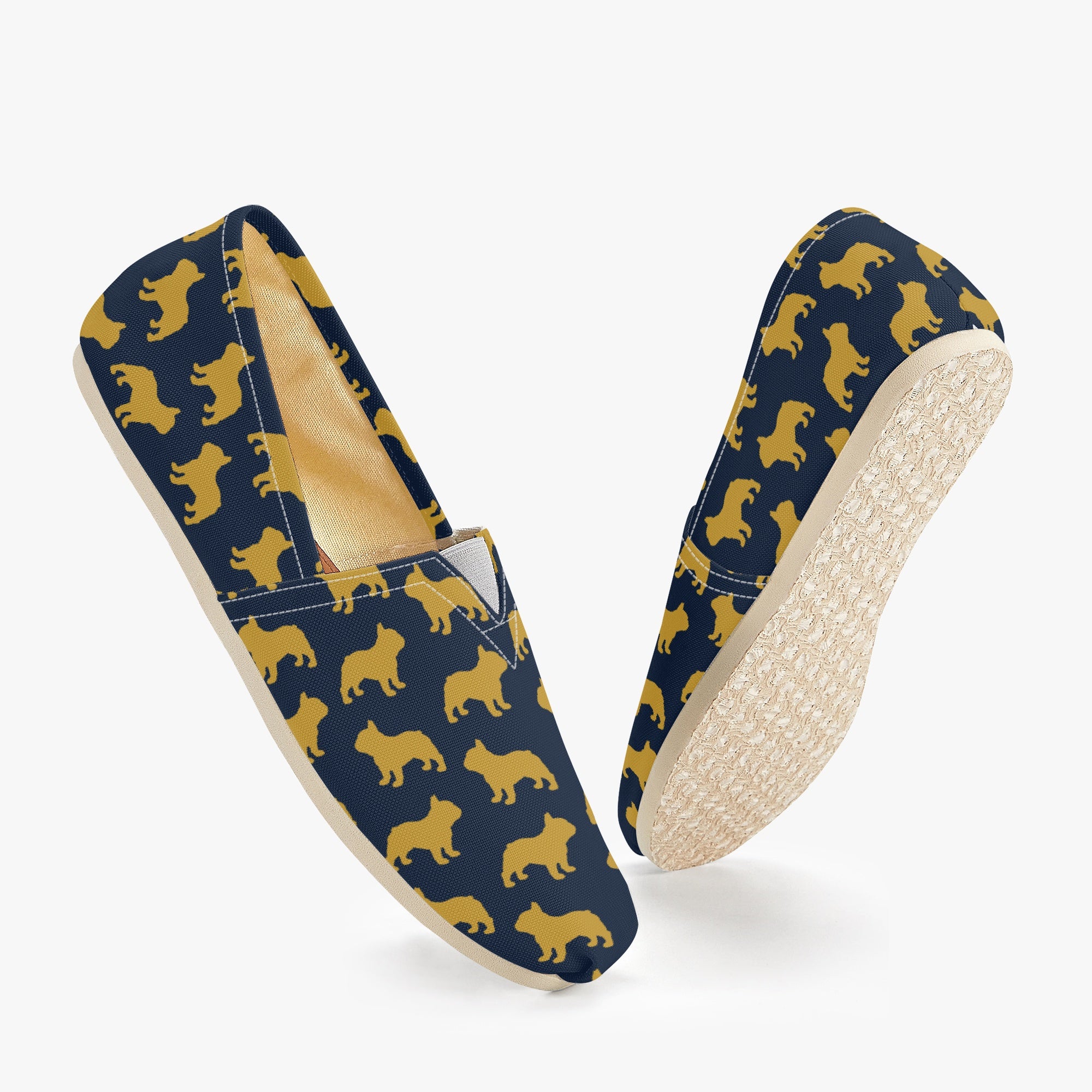 Wallaby French Bulldog Canvas Sneakers for Frenchie Fans-fadou