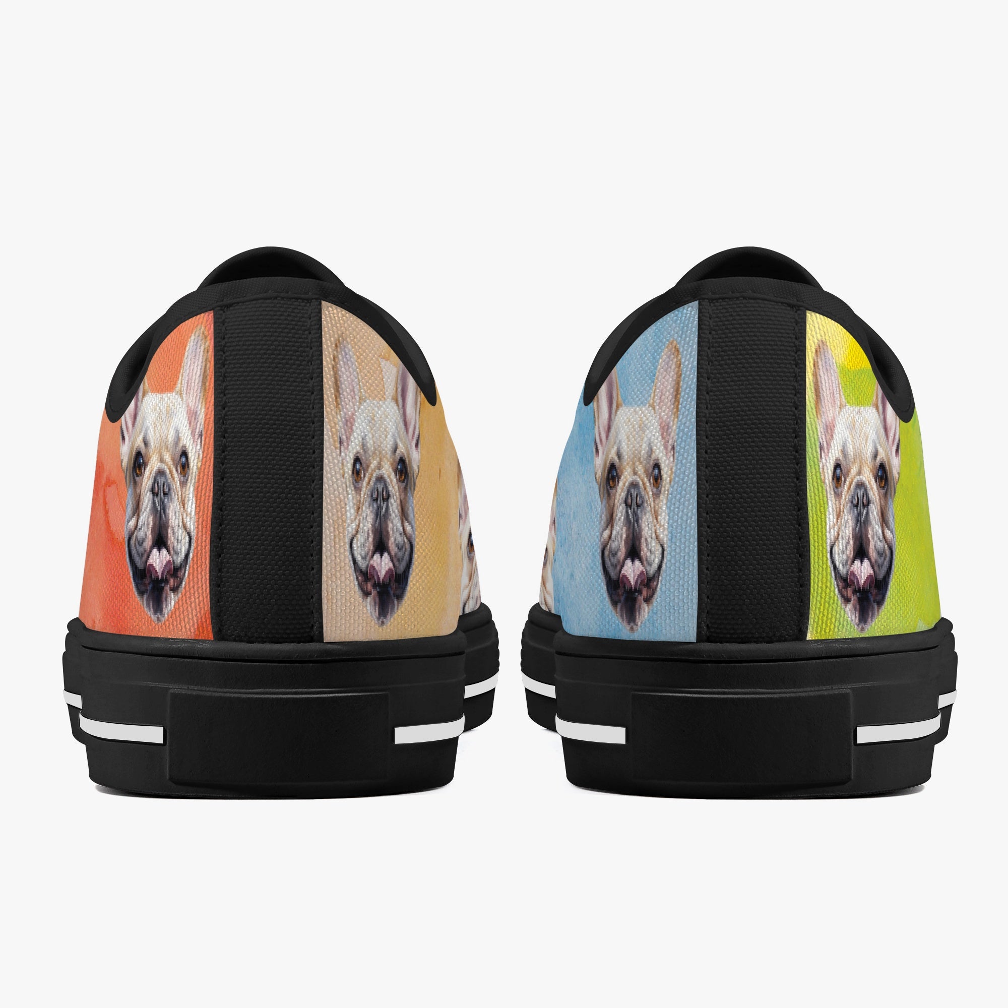 Low-Top Classic Canvas Sneakers for Frenchie Enthusiasts-fadou