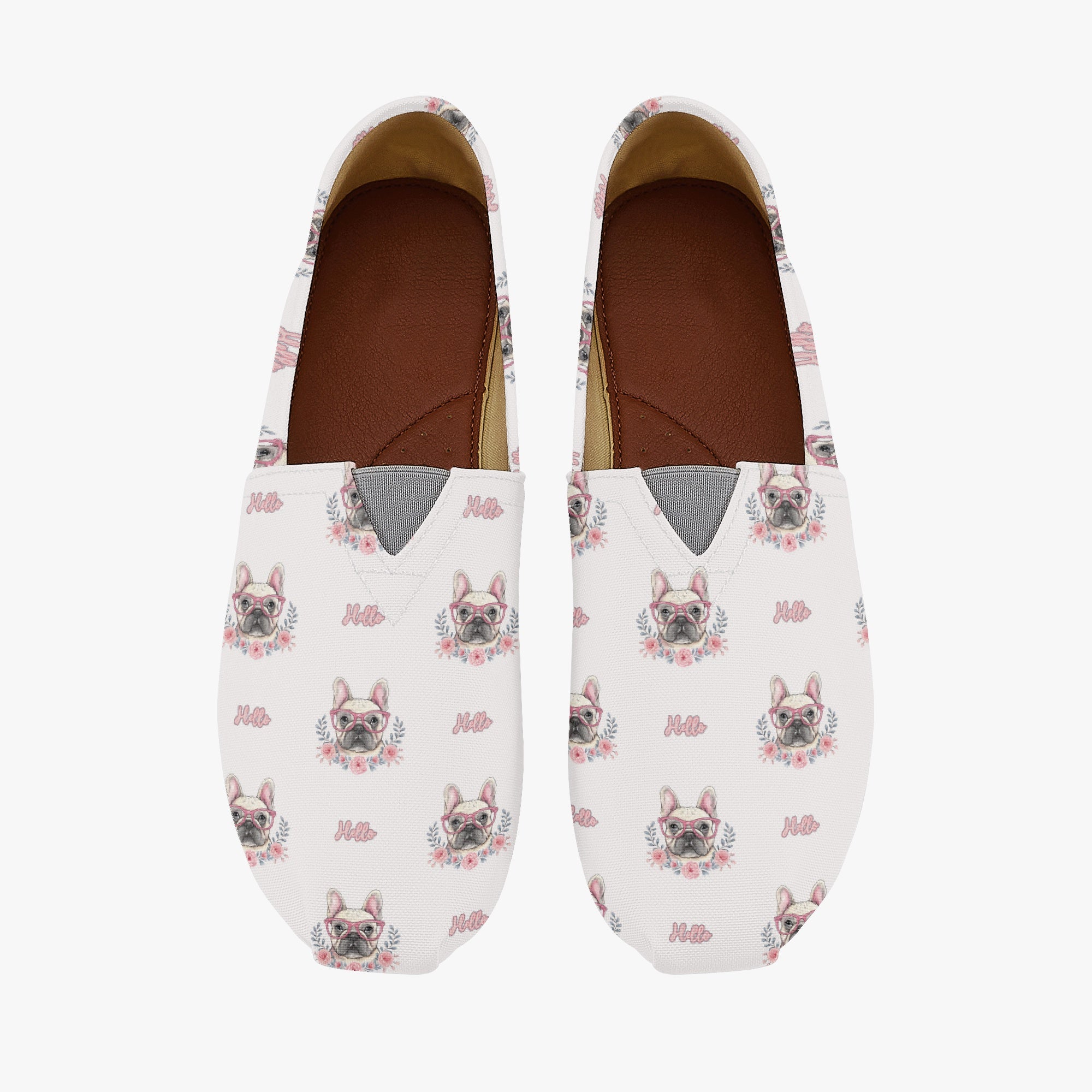 French Bulldog Casual Canvas Sneakers for Bulldog Owners-fadou