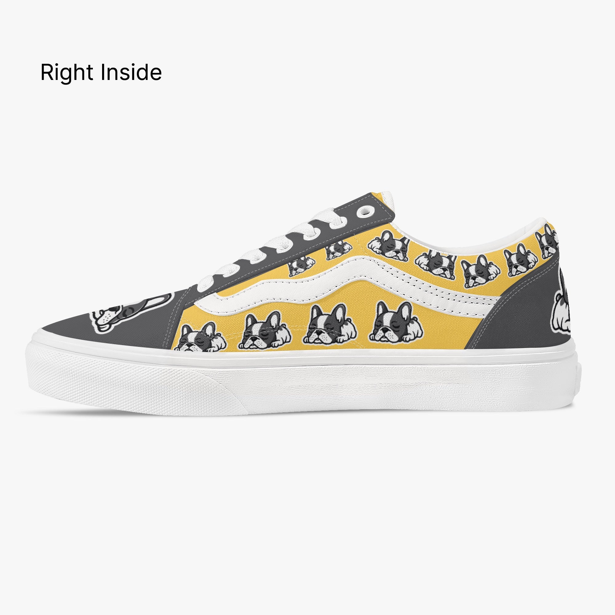 French Bulldog Trendy Canvas Sneakers for Frenchie Enthusiasts-fadou
