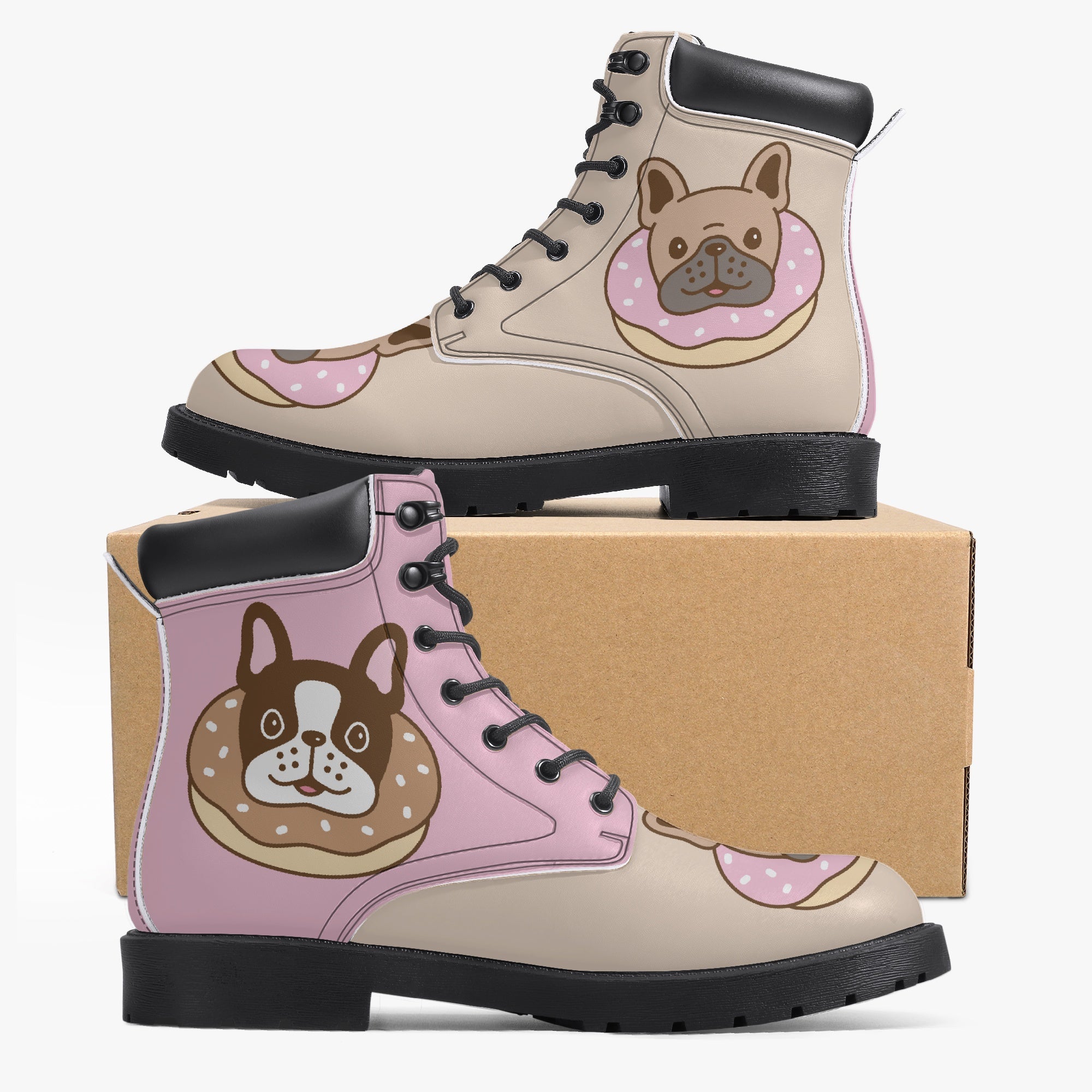 French Bulldog Casual Leather Boots for Dog Moms & Dads-fadou