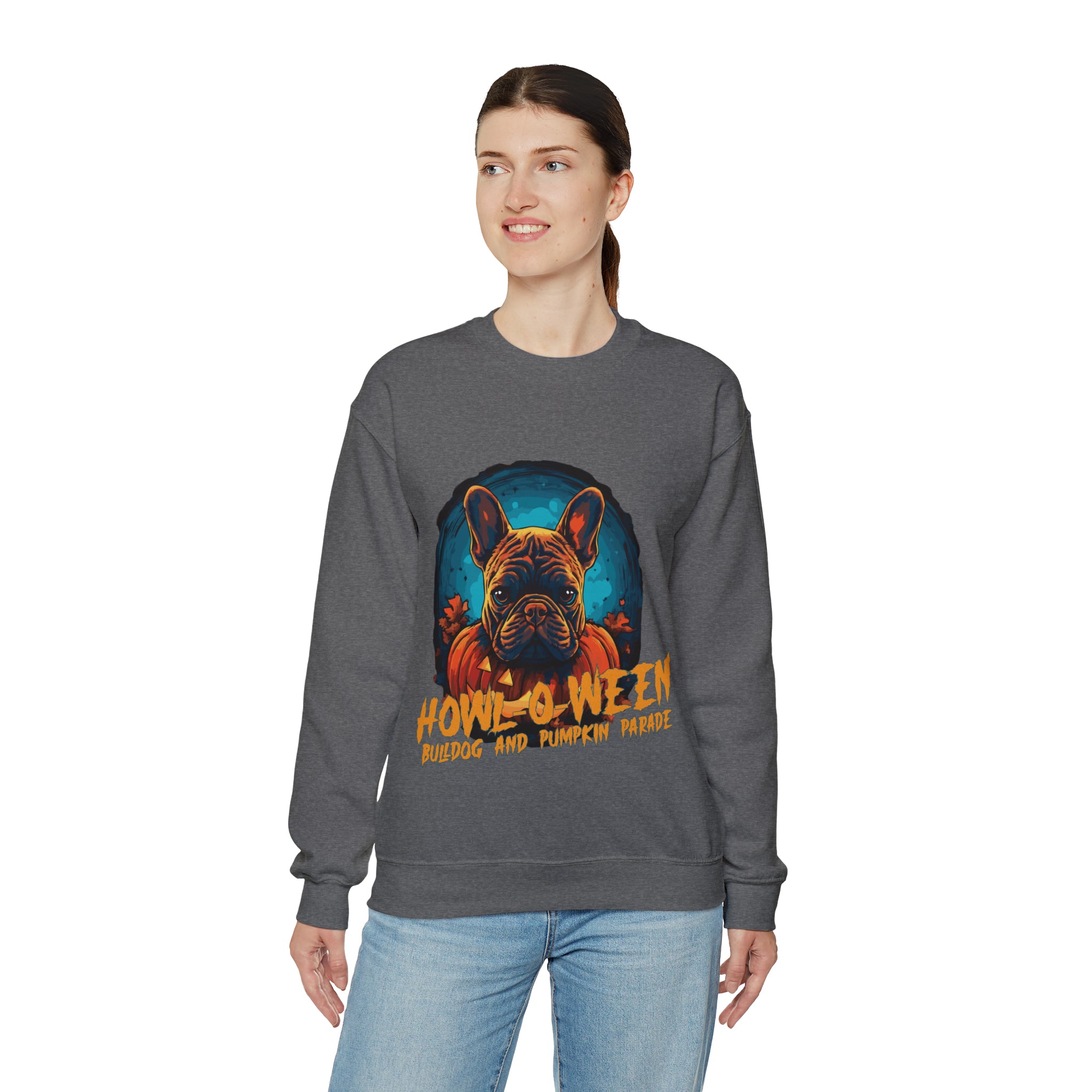 French Bulldog Halloween Cotton Sweatshirt for Pet Parents-fadou